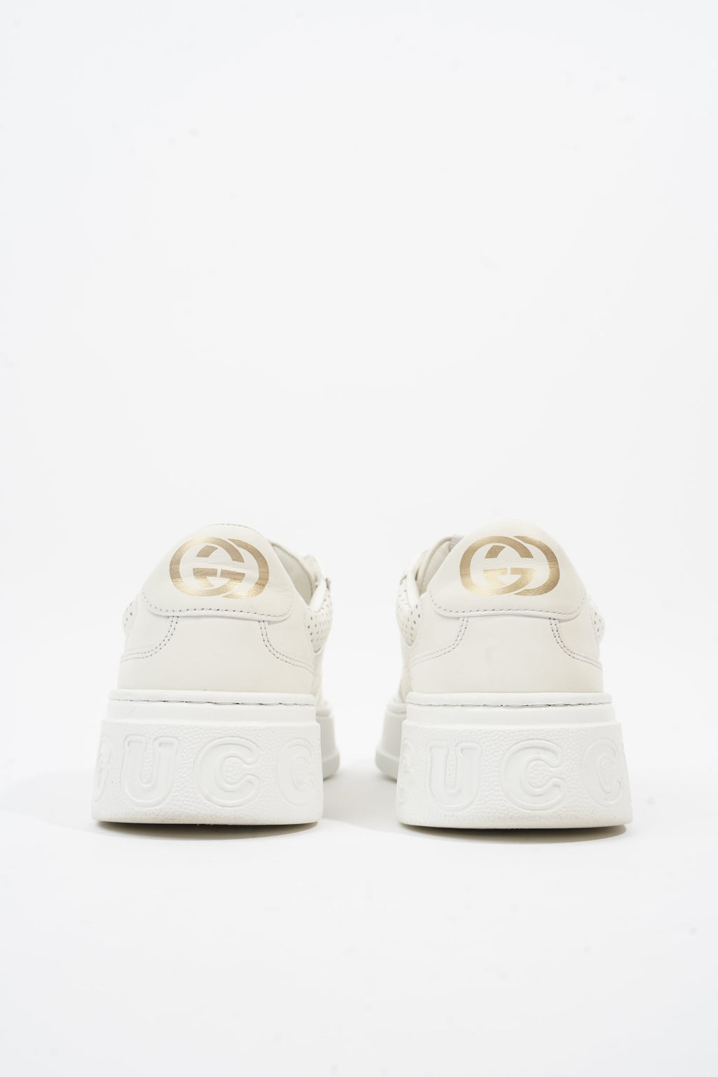 Gucci GG Embossed White Leather EU 38 UK 5