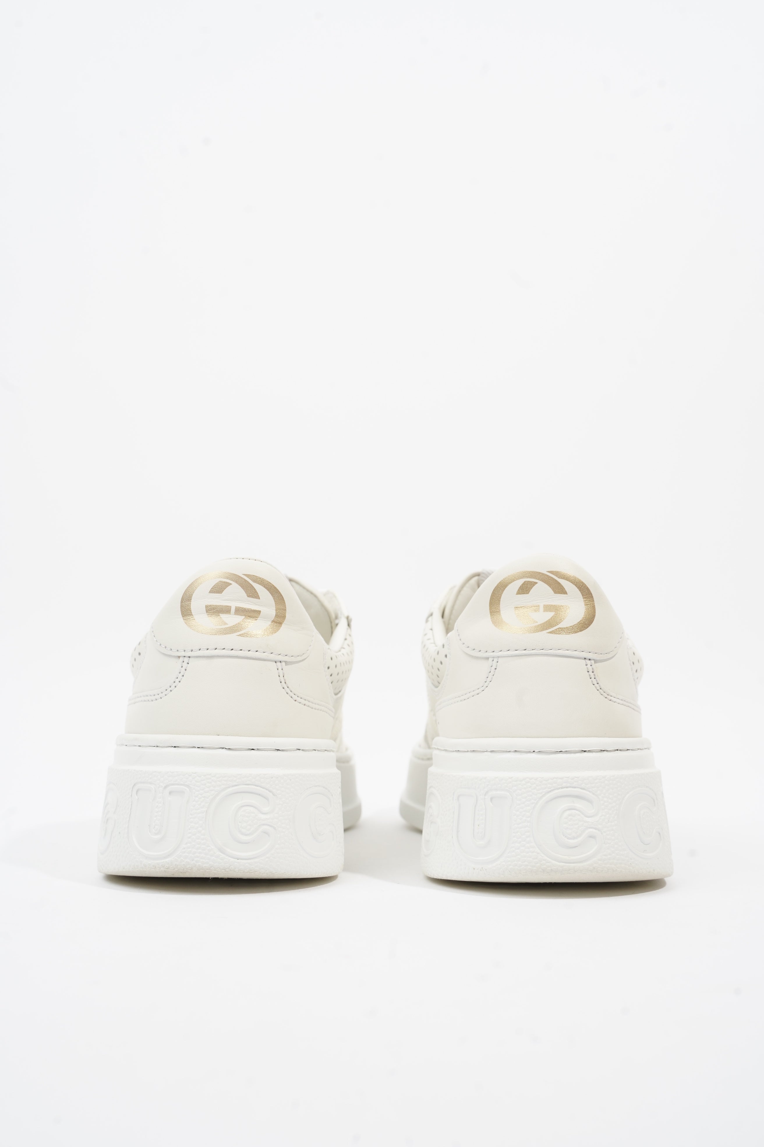 Gucci GG Embossed White Leather EU 38 UK 5