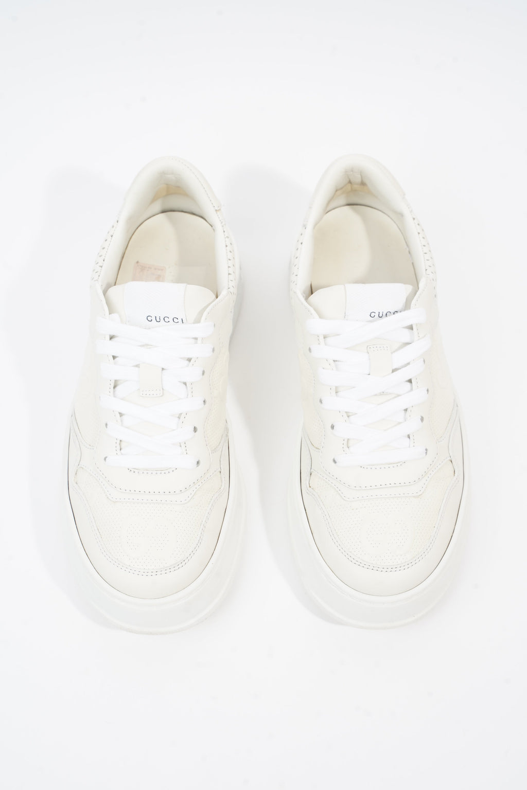 Gucci GG Embossed White Leather EU 38 UK 5
