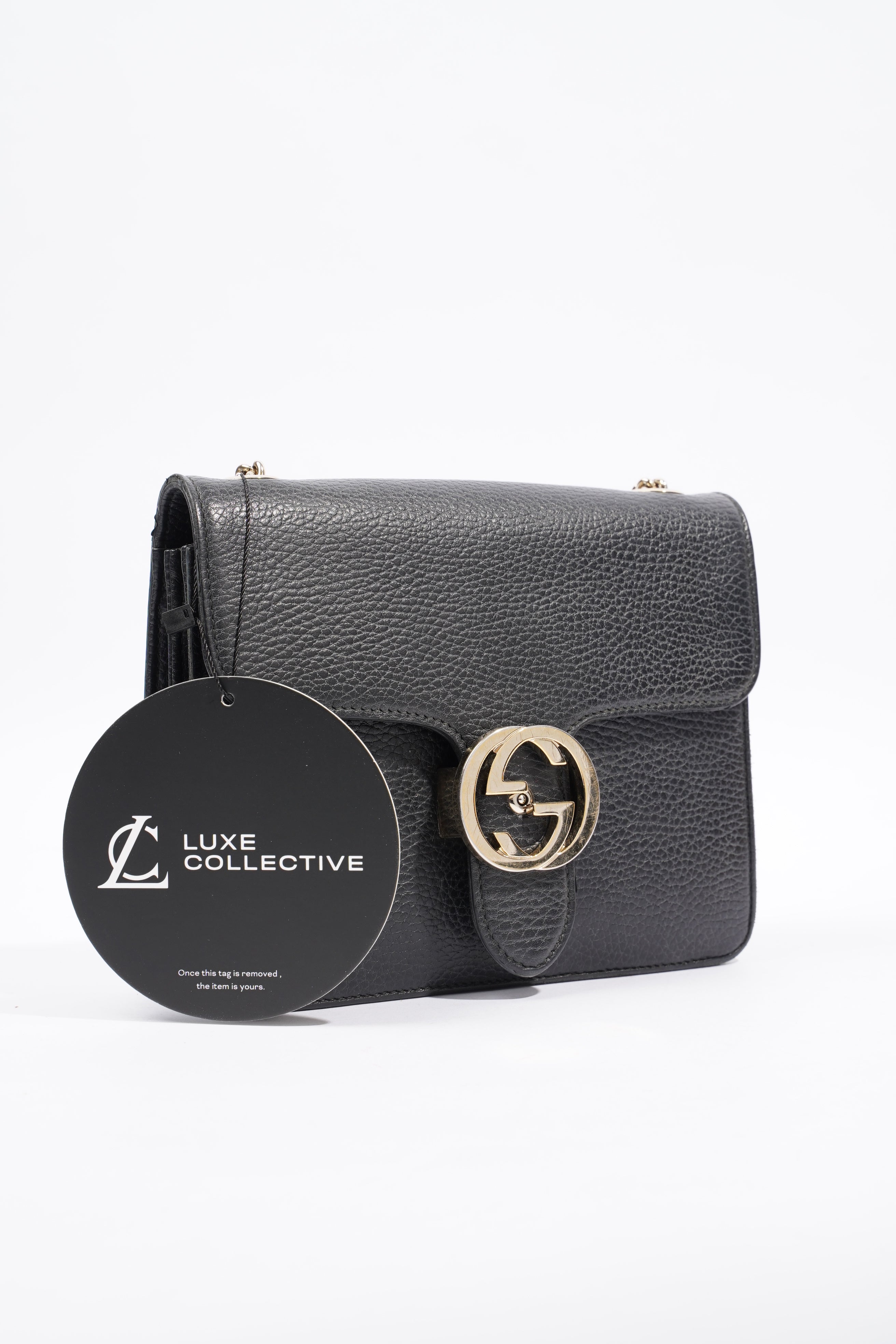 Gucci Interlocking Bag Black Leather Small