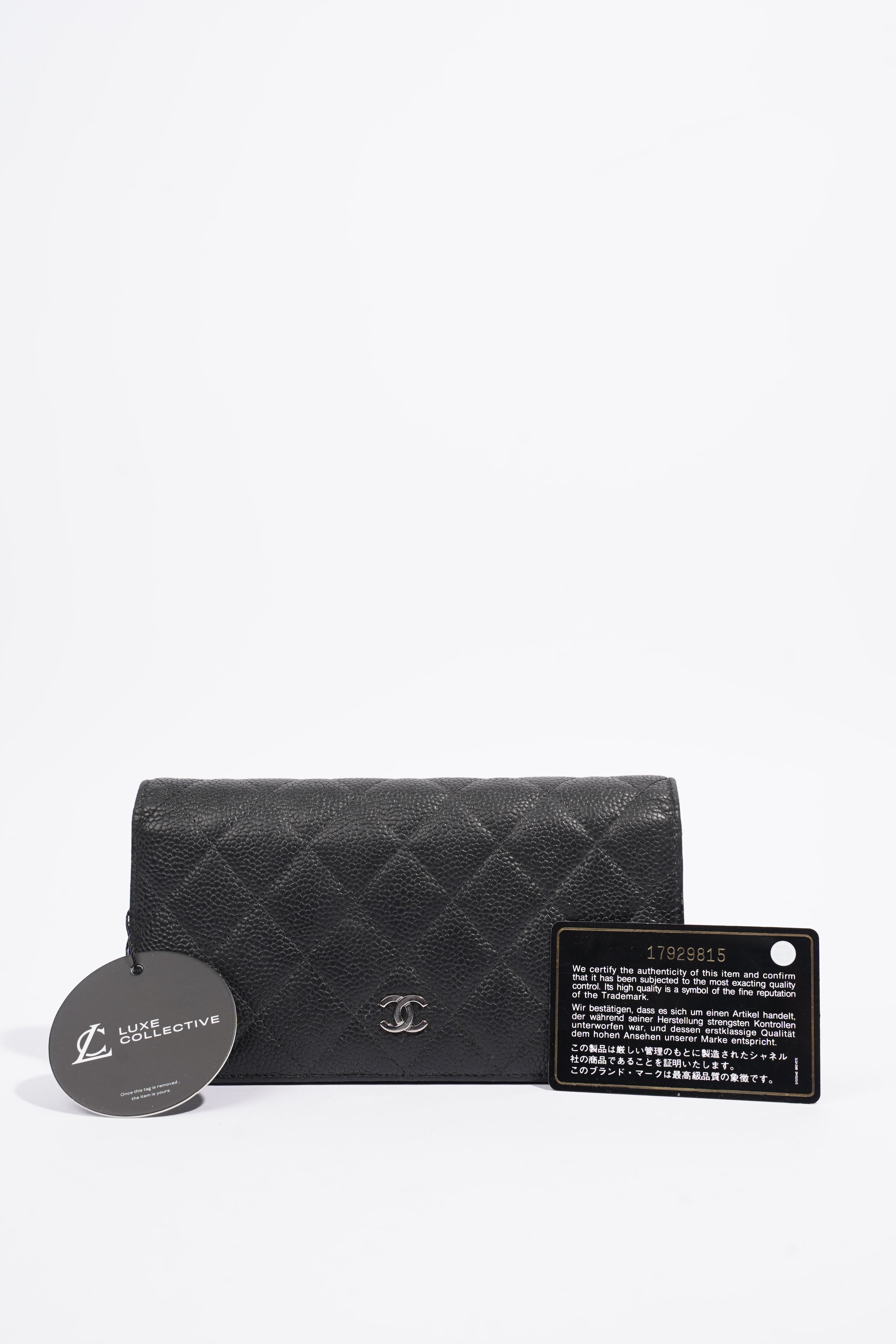 Chanel Classic Flap Wallet Black Caviar Leather