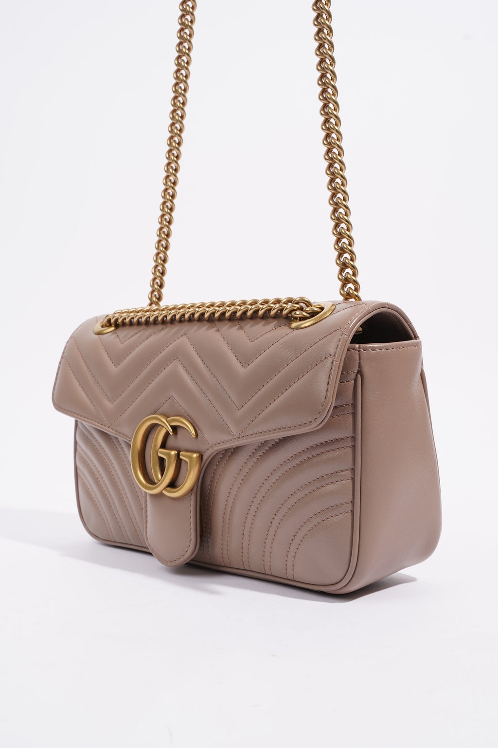 Gucci GG Marmont Matelasse Dusty Pink Matelasse Leather Small