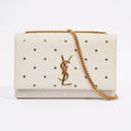 Saint Laurent Kate Cream / Gold Leather Medium