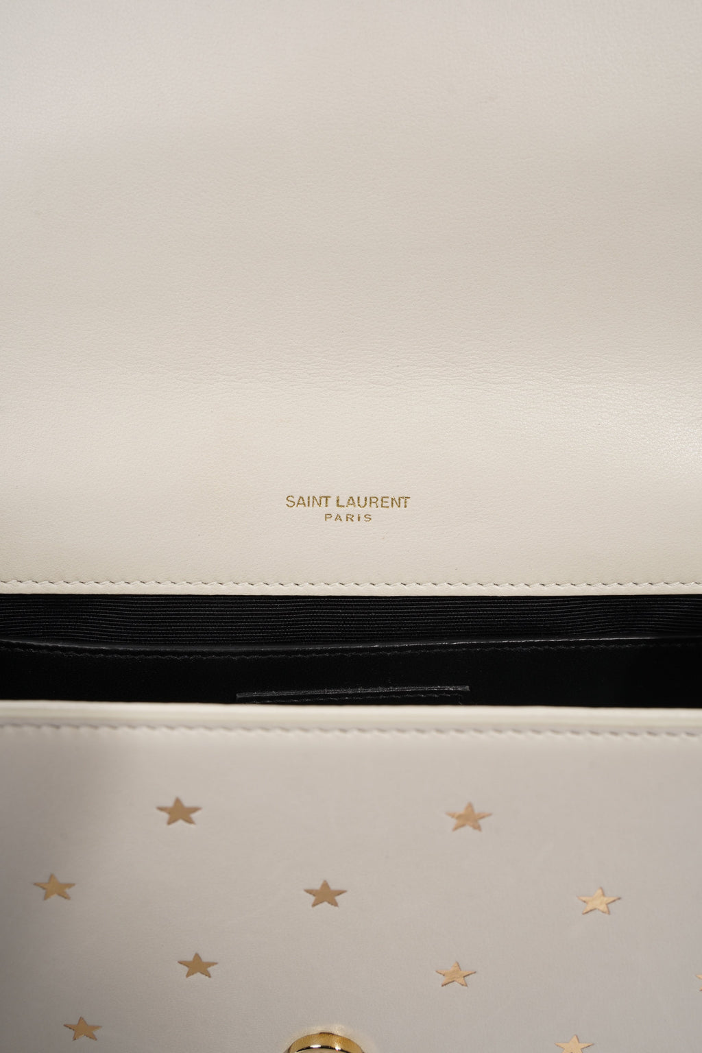 Saint Laurent Kate Cream / Gold Leather Medium