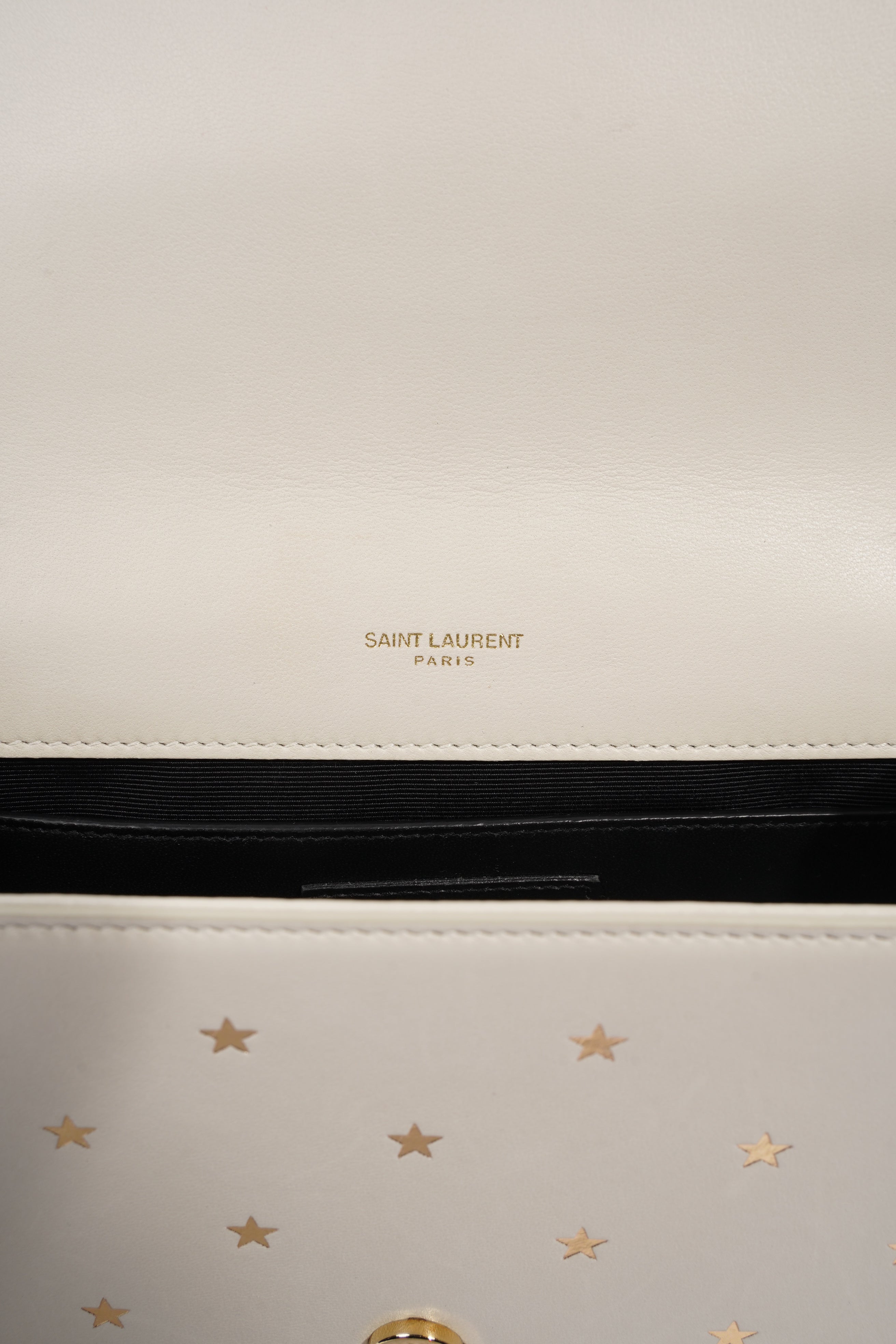 Saint Laurent Kate Cream / Gold Leather Medium