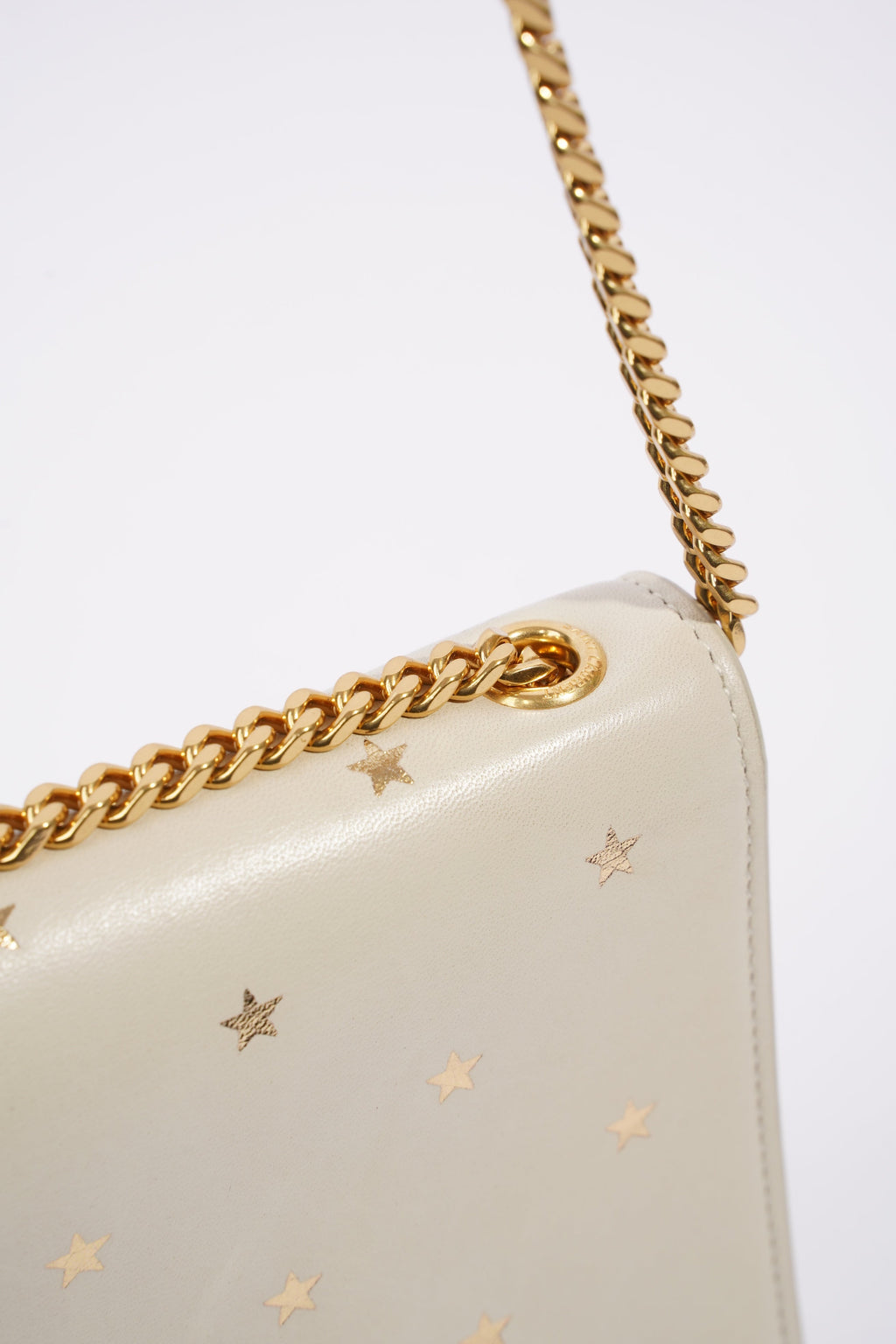 Saint Laurent Kate Cream / Gold Leather Medium