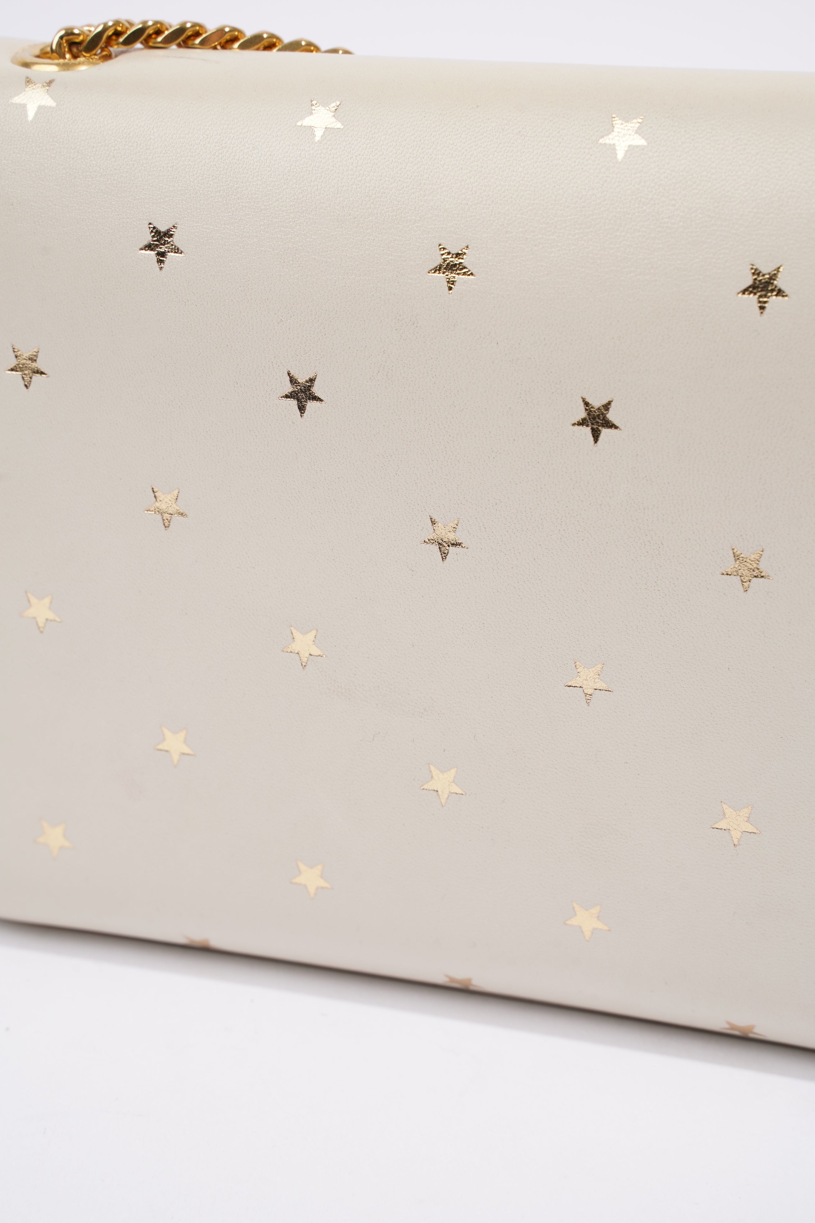 Saint Laurent Kate Cream / Gold Leather Medium