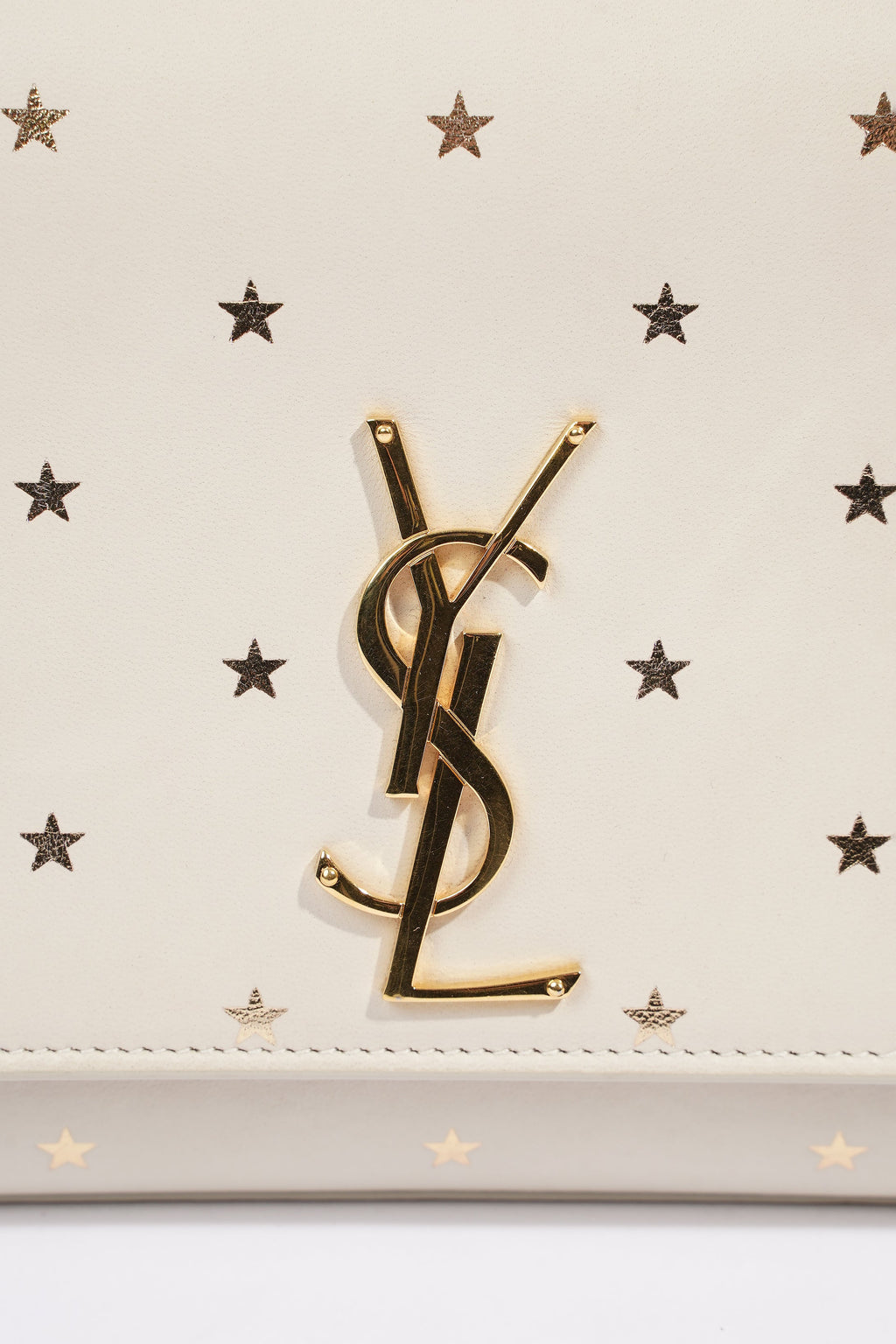 Saint Laurent Kate Cream / Gold Leather Medium