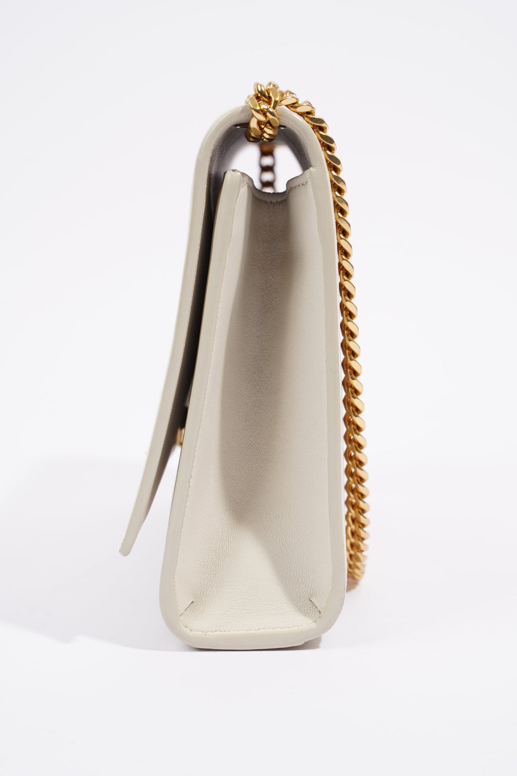 Saint Laurent Kate Cream / Gold Leather Medium
