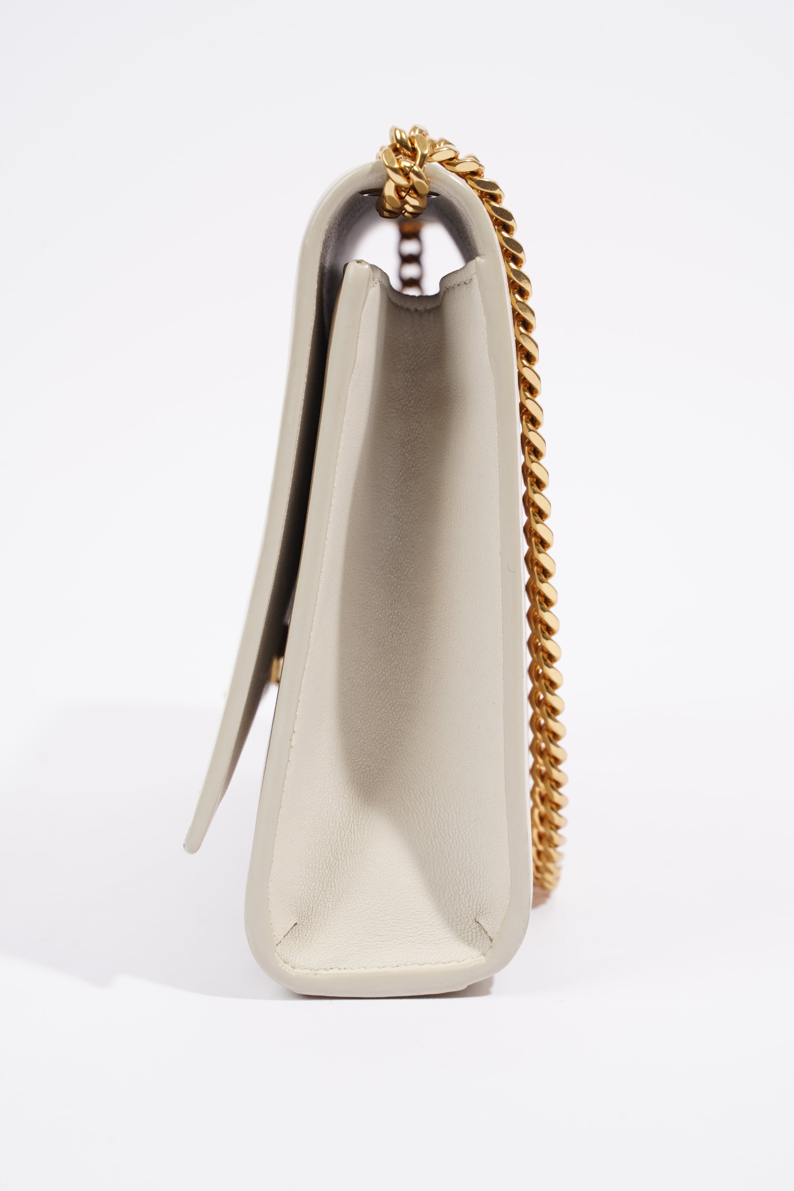 Saint Laurent Kate Cream / Gold Leather Medium