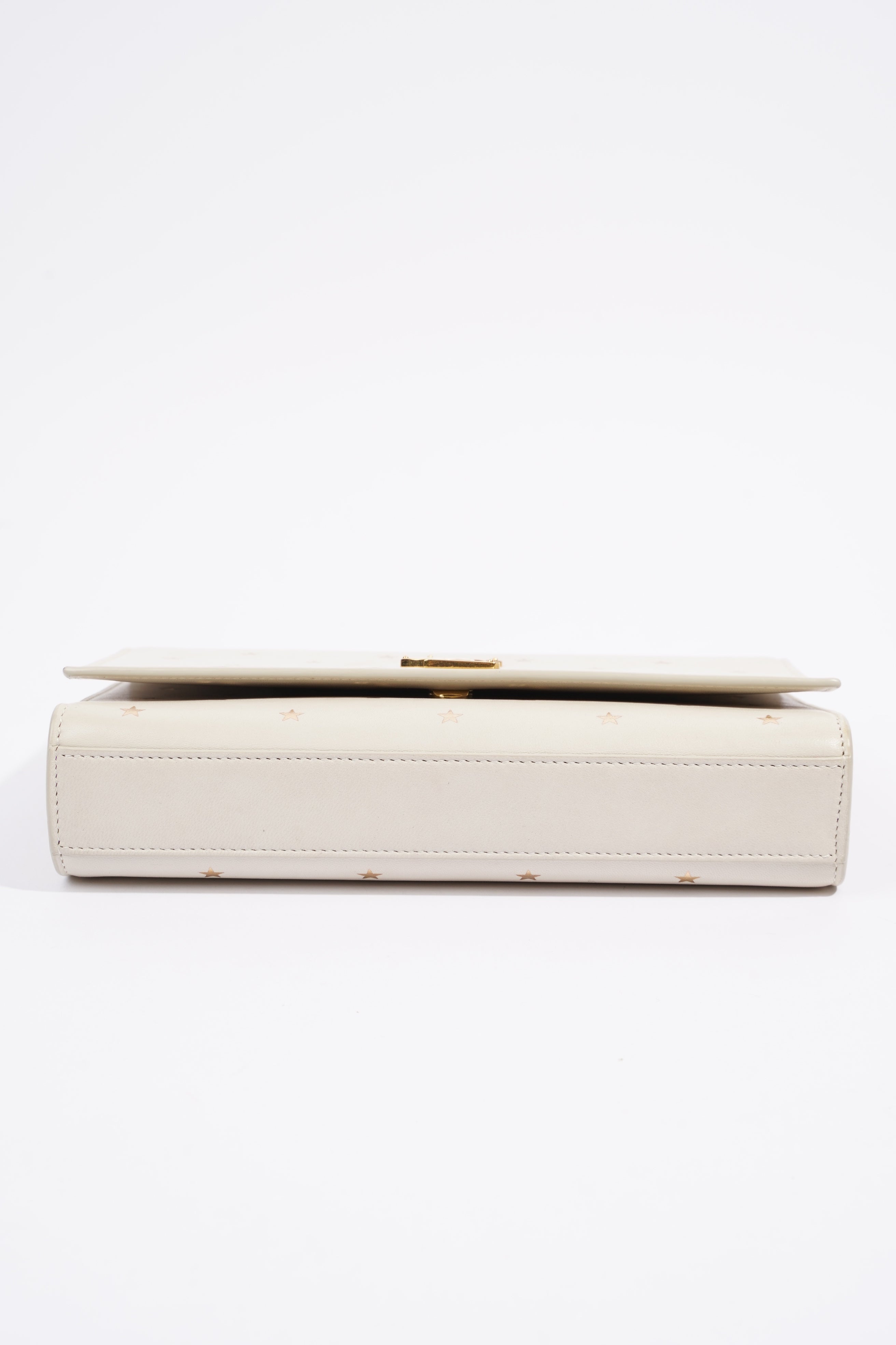 Saint Laurent Kate Cream / Gold Leather Medium