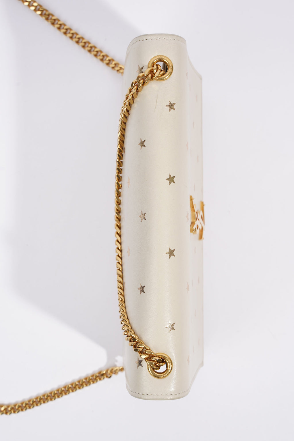 Saint Laurent Kate Cream / Gold Leather Medium