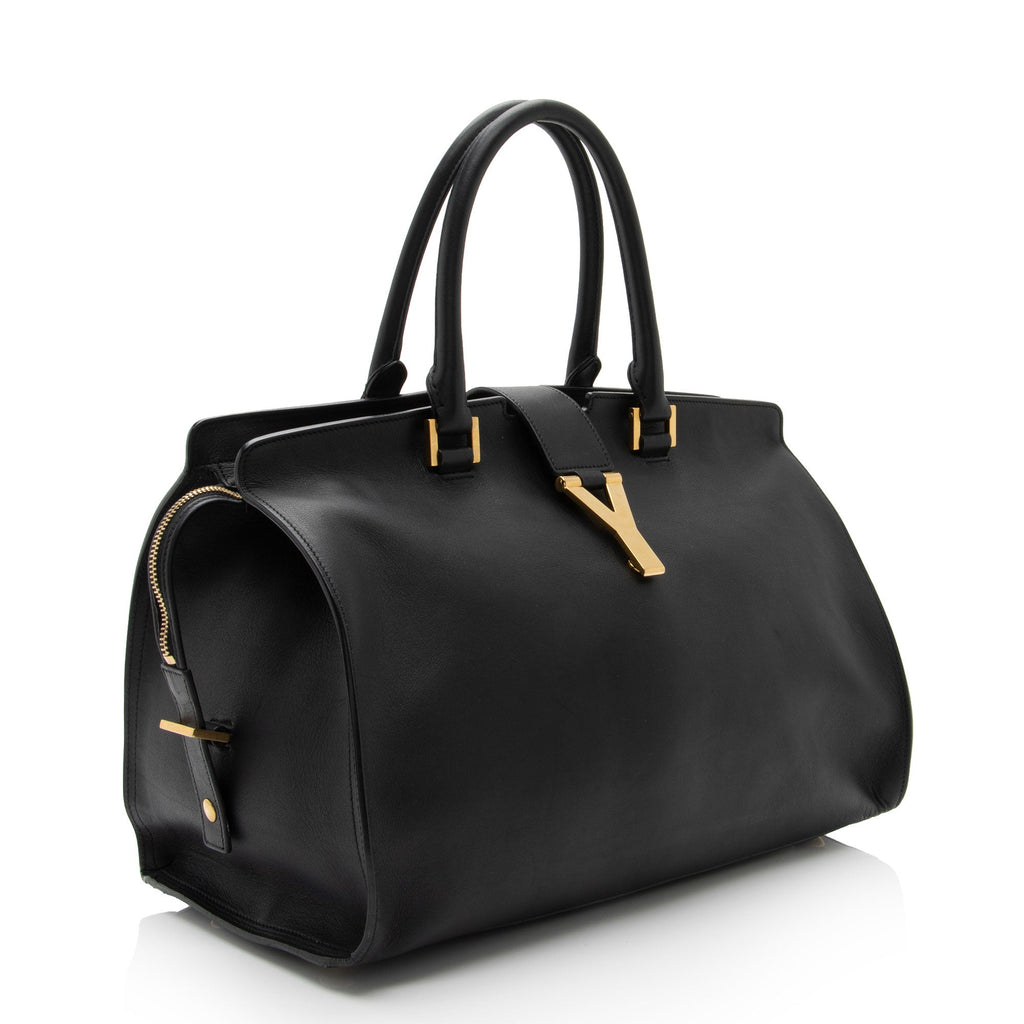 Saint Laurent Calfskin Cabas Chyc Medium Tote (SHF-vEmkbR)