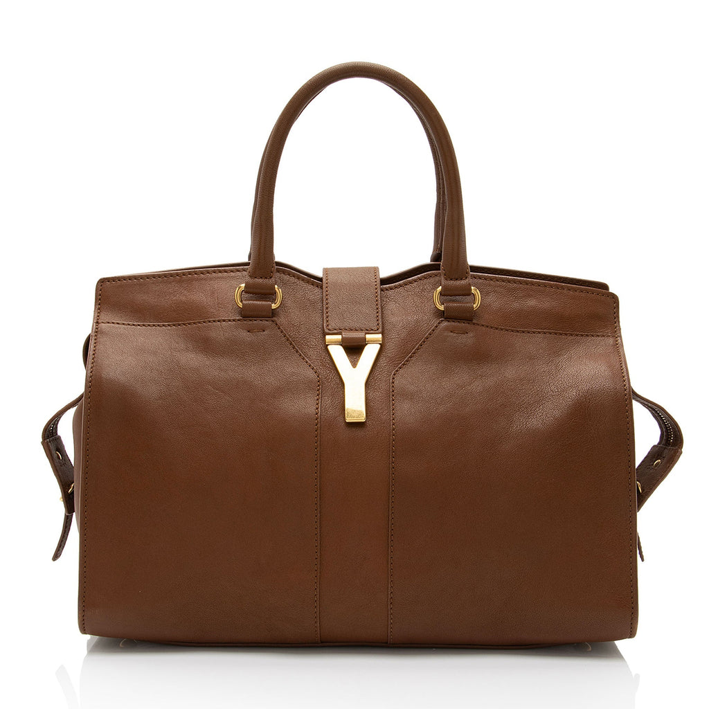 Saint Laurent Calfskin Cabas Chyc Medium Tote (SHF-Ivua2g)