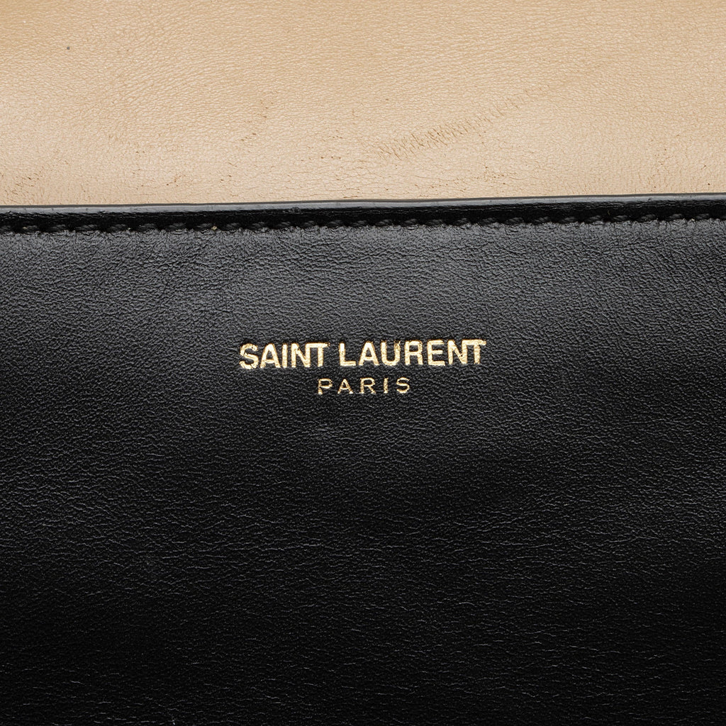 Saint Laurent Calfskin Duffle 6 Satchel (SHF-ZZBrpg)