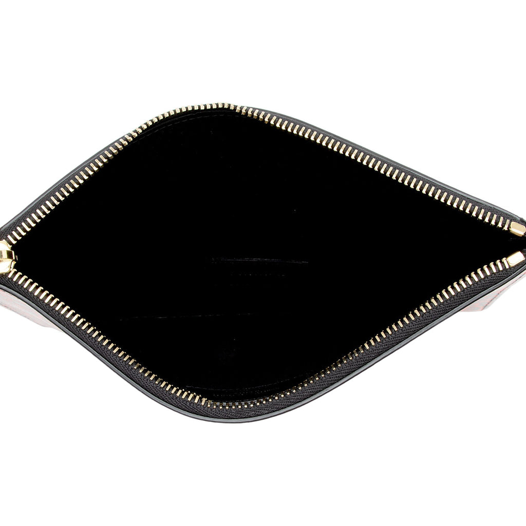 Saint Laurent Calfskin Leopard Zip Pouch (SHF-fYfCwF)