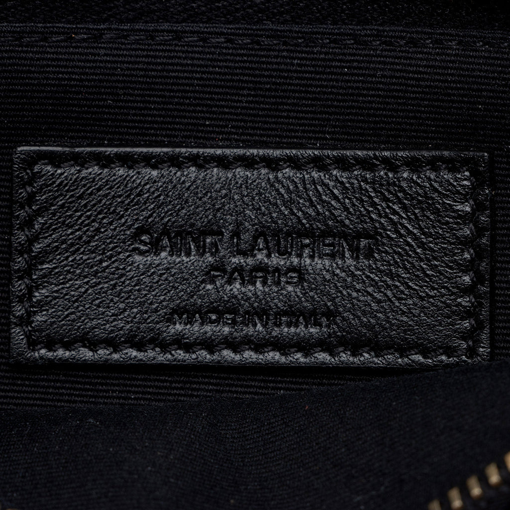 Saint Laurent Calfskin Leopard Zip Pouch (SHF-fYfCwF)