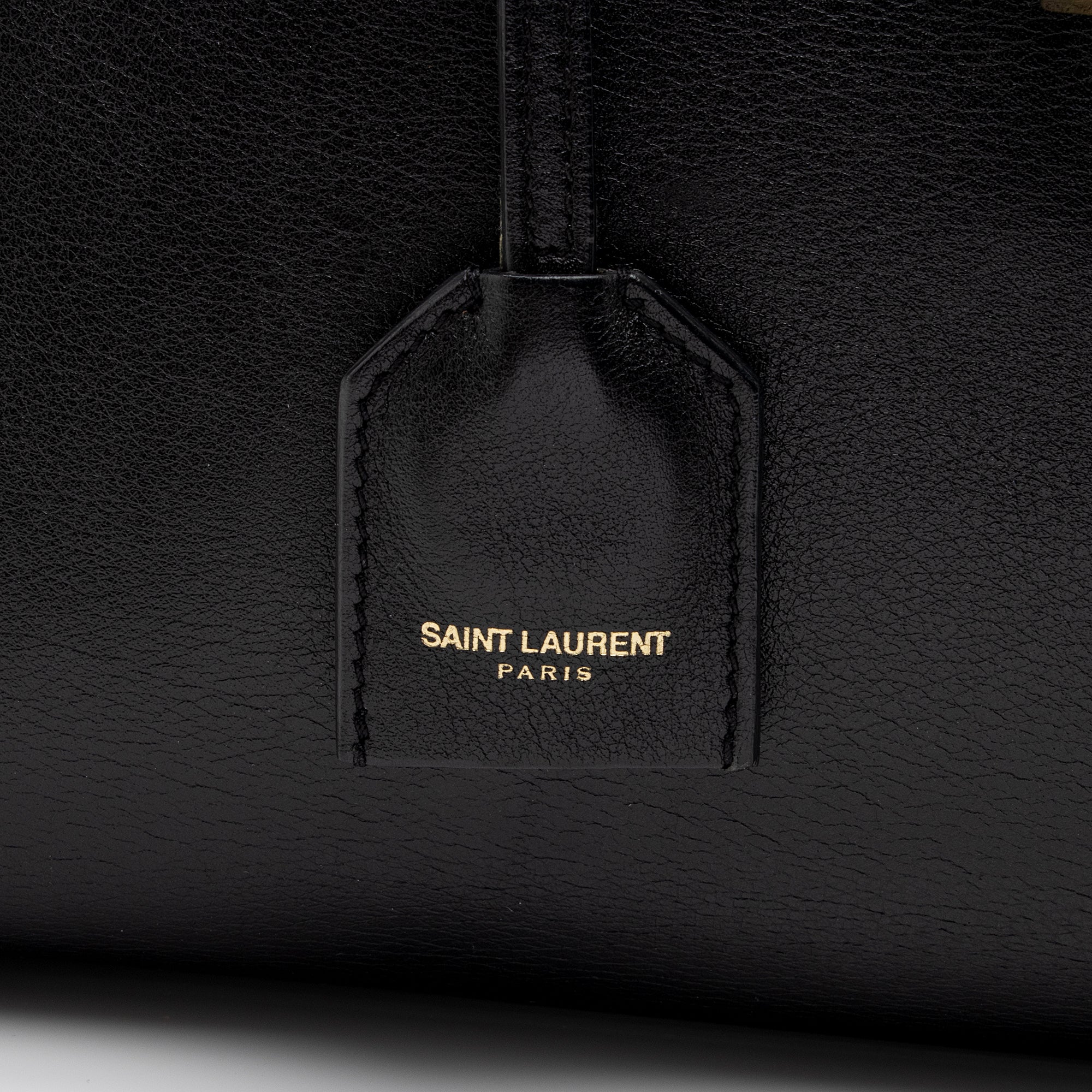Saint Laurent Calfskin Monogram Baby Cabas Tote (SHF-aWaDWU)