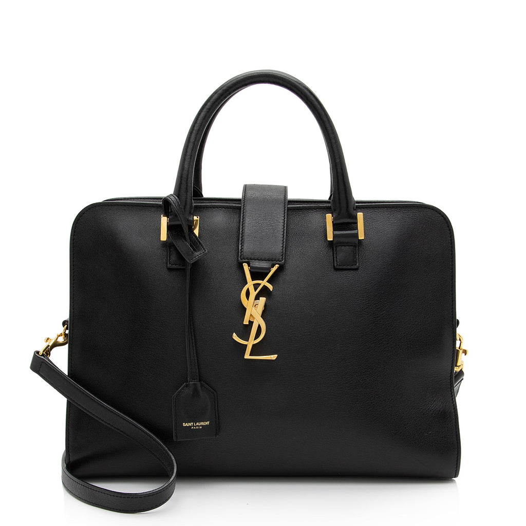 Saint Laurent Calfskin Monogram Baby Cabas Tote (SHF-aWaDWU)