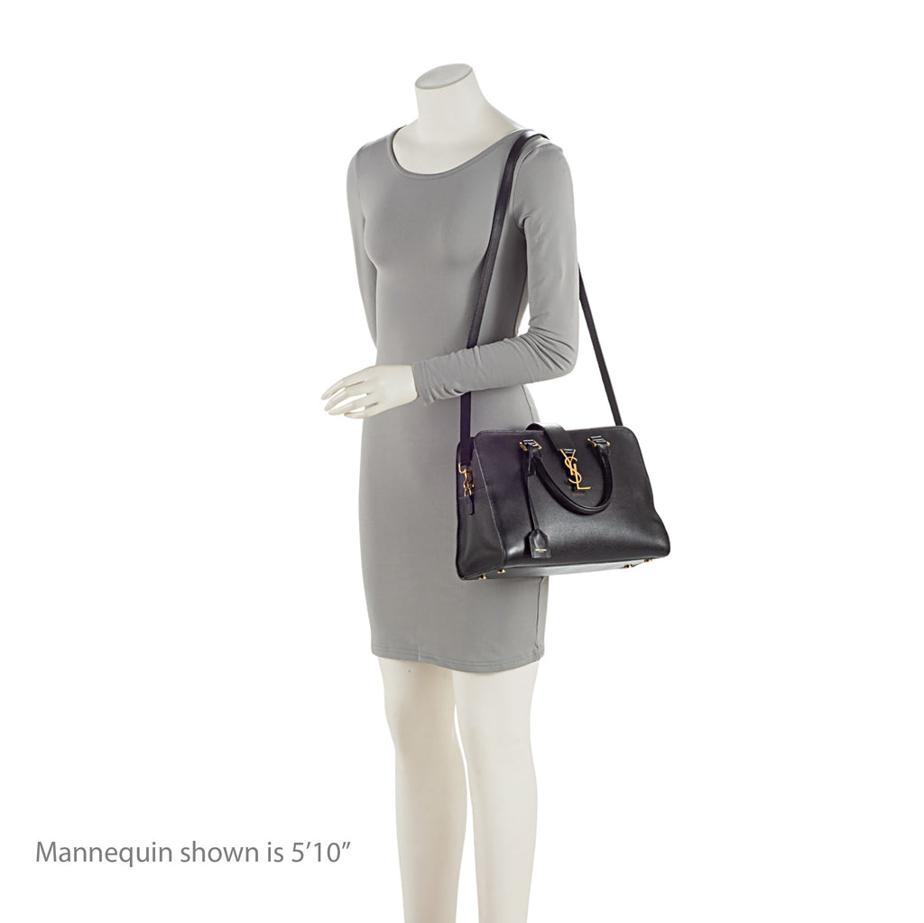 Saint Laurent Calfskin Monogram Baby Cabas Tote (SHF-aWaDWU)