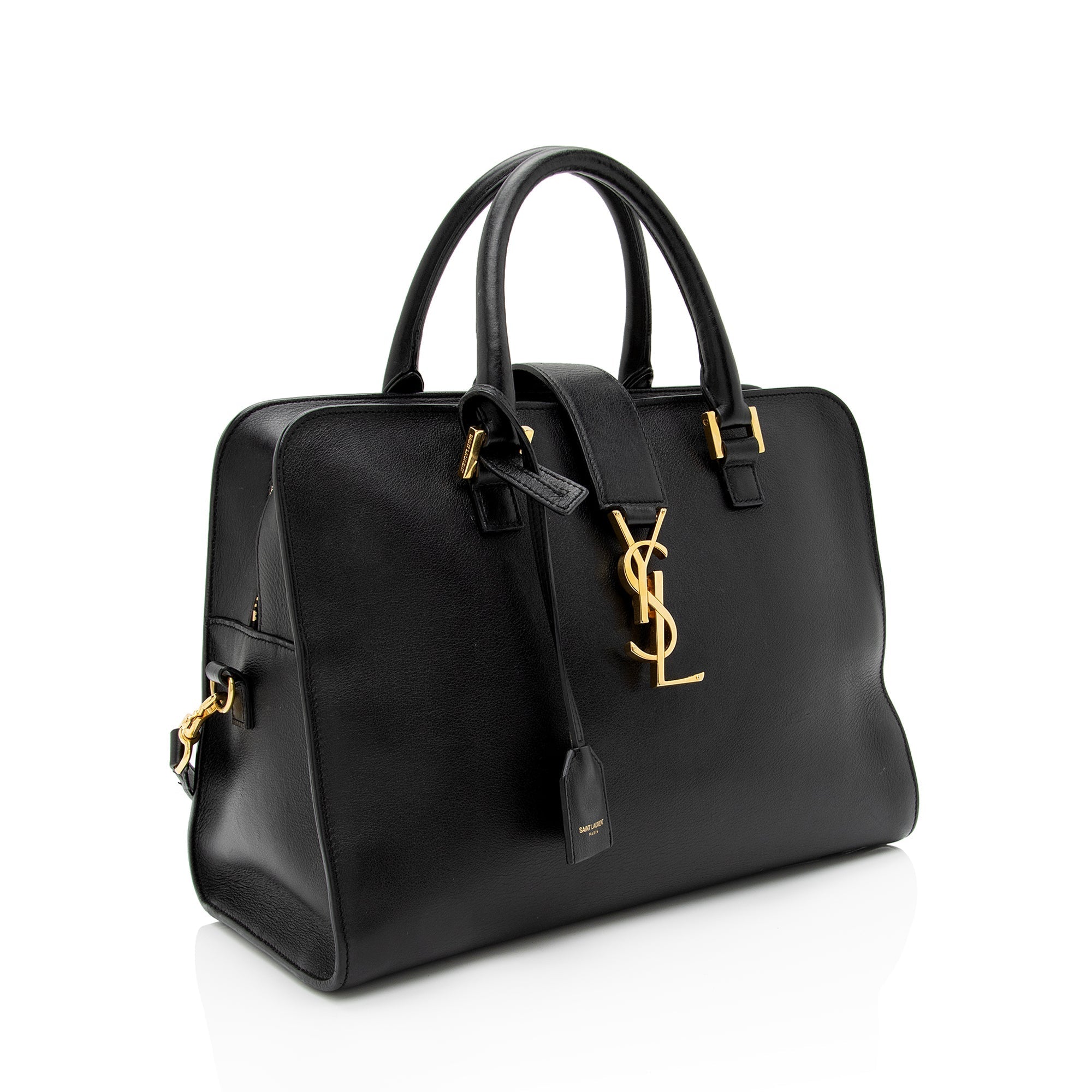 Saint Laurent Calfskin Monogram Baby Cabas Tote (SHF-aWaDWU)