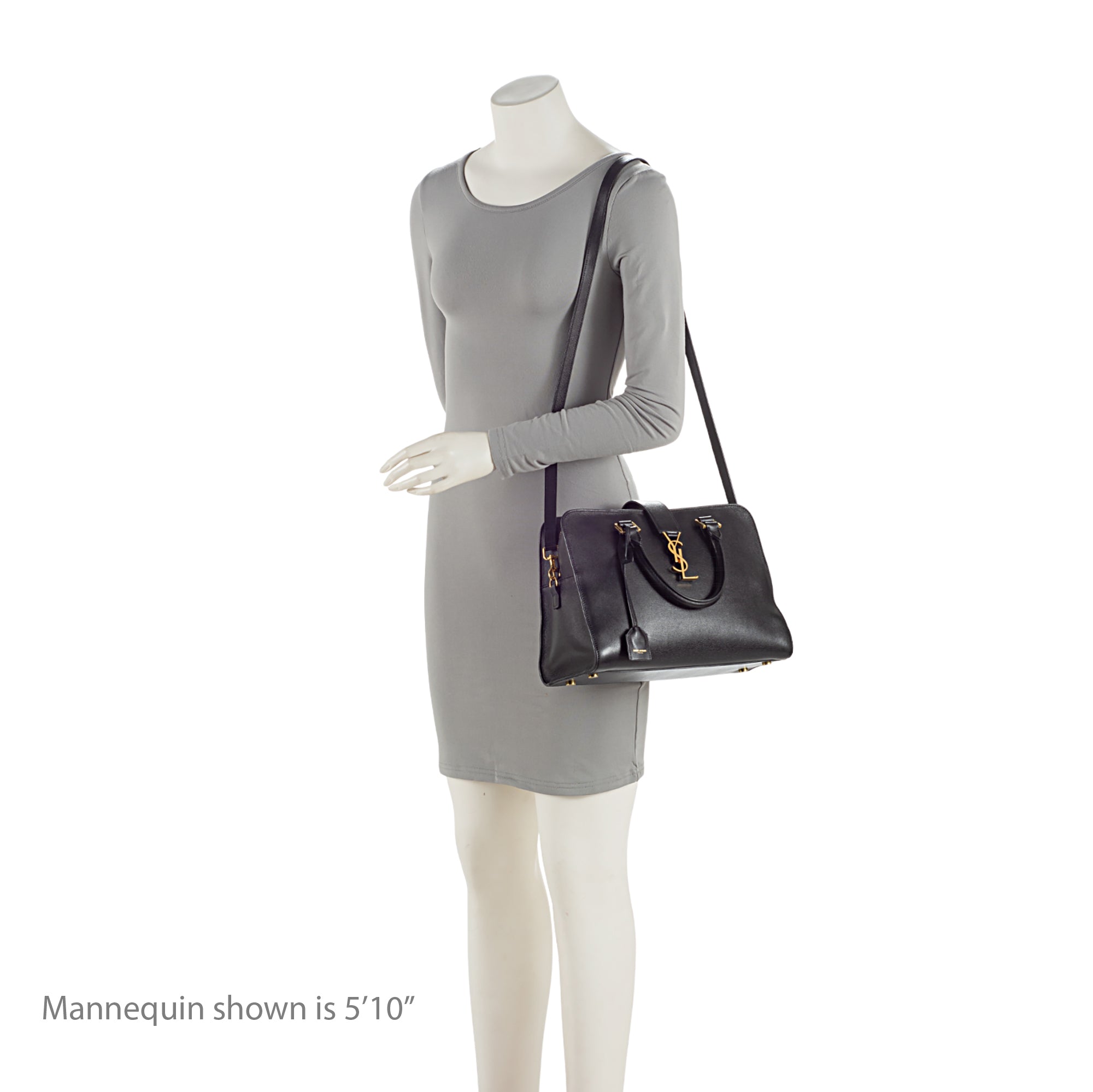 Saint Laurent Calfskin Monogram Baby Cabas Tote (SHF-Emwqyt)