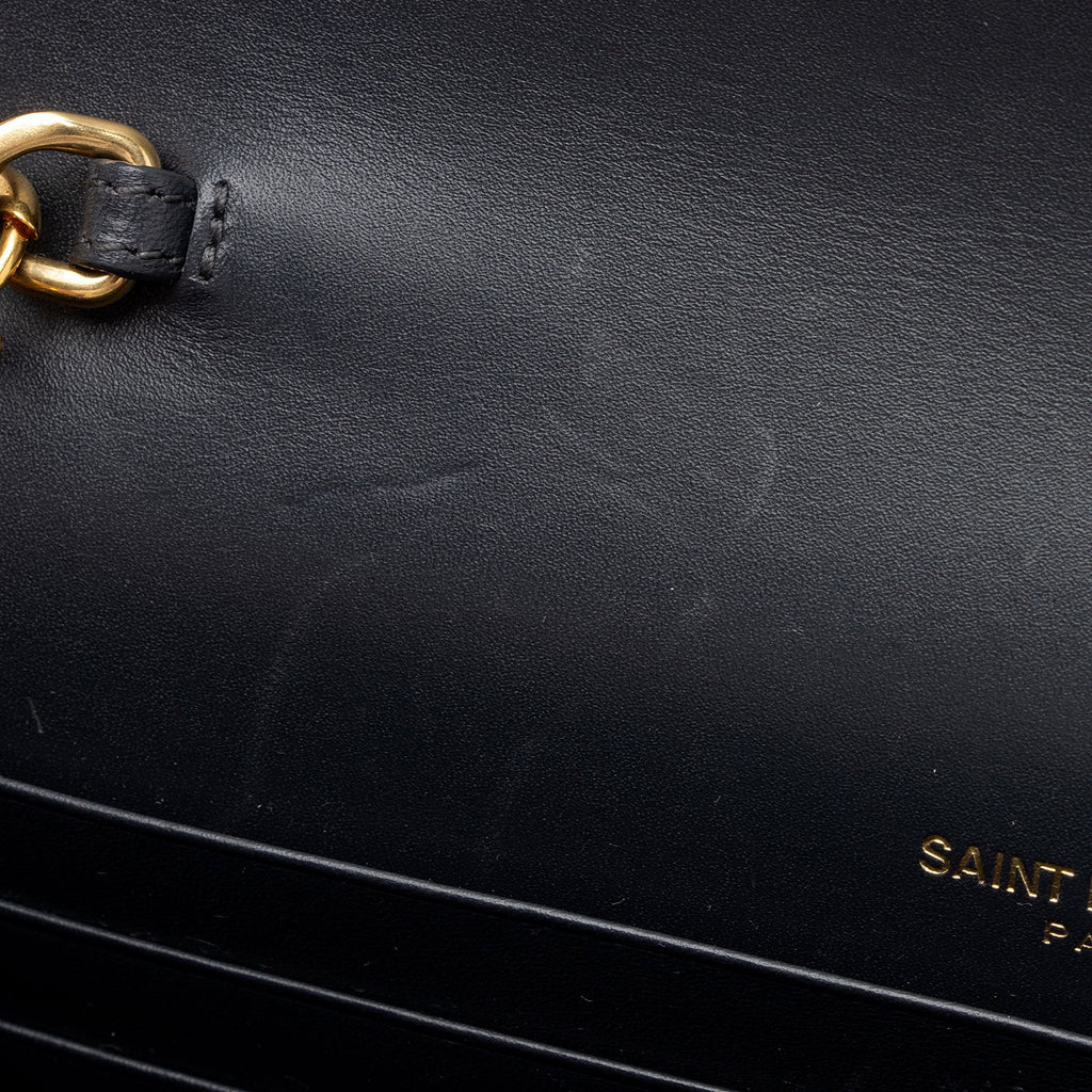 Saint Laurent Calfskin Monogram Kate Tassel Chain Wallet (SHF-GJz8iT)