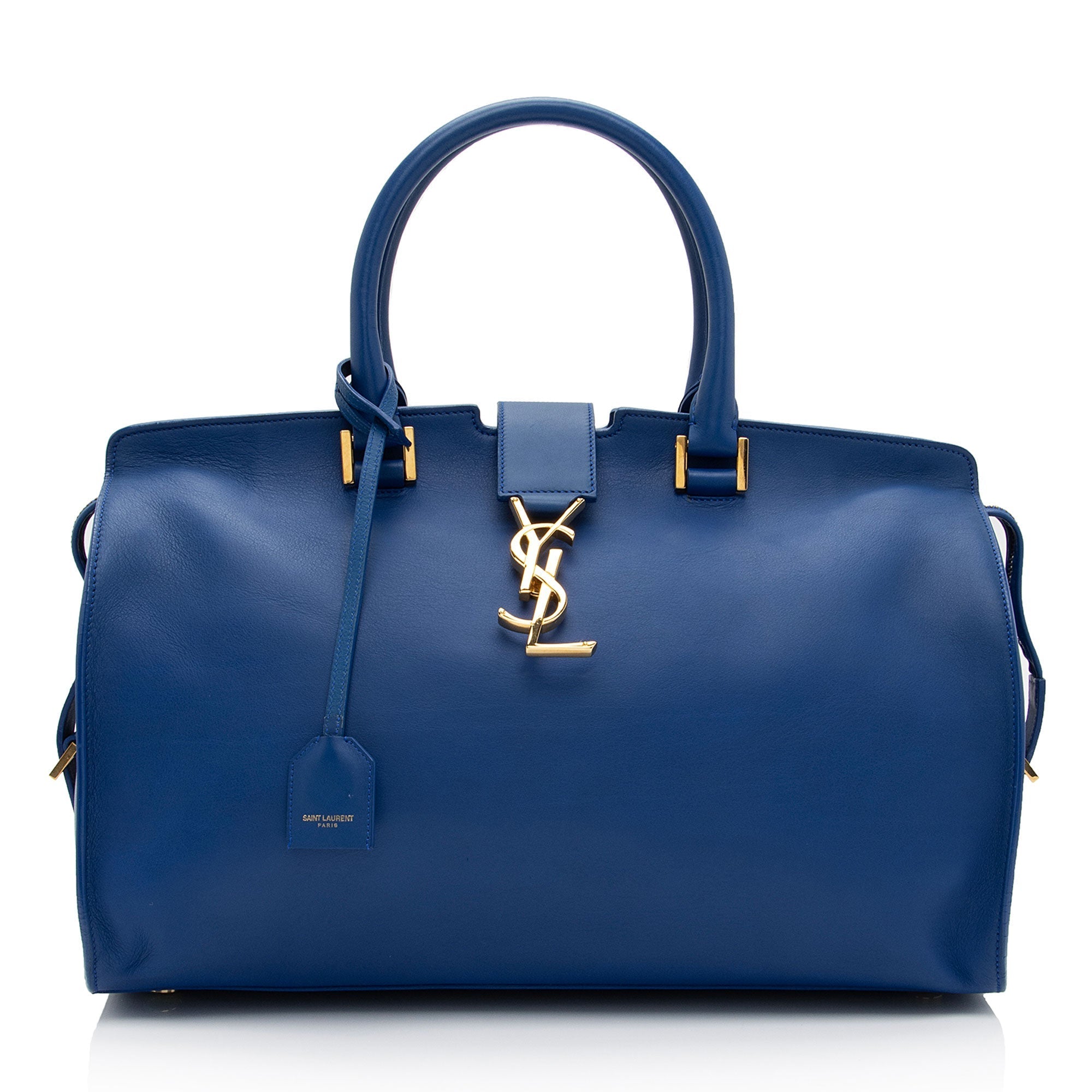Saint Laurent Calfskin Monogram Medium Cabas Tote (SHF-gfxpGY)