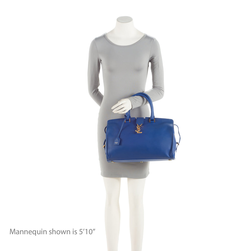 Saint Laurent Calfskin Monogram Medium Cabas Tote (SHF-gfxpGY)