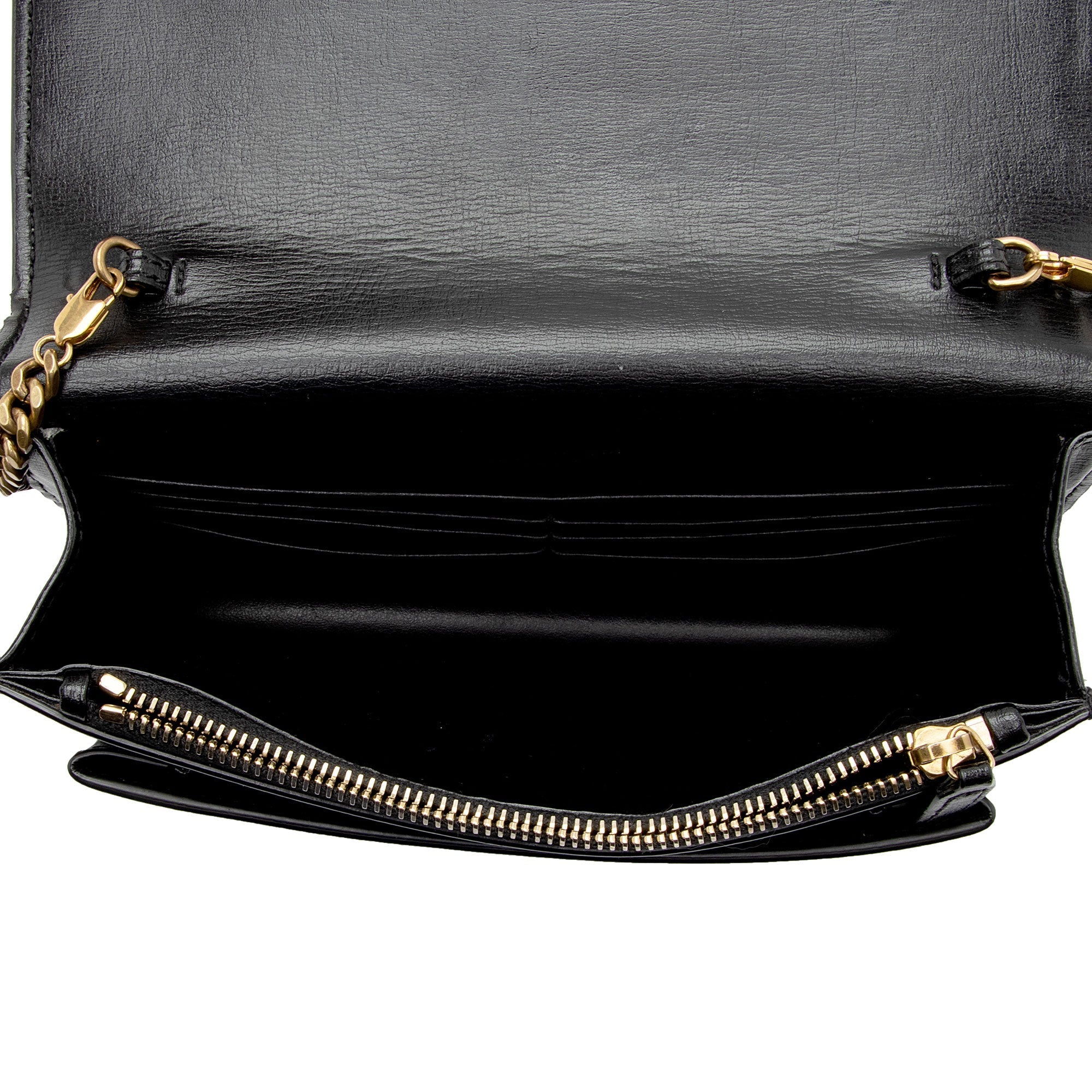 Saint Laurent Calfskin Monogram Sunset Mini Wallet on Chain Bag (SHF-dovv8x)