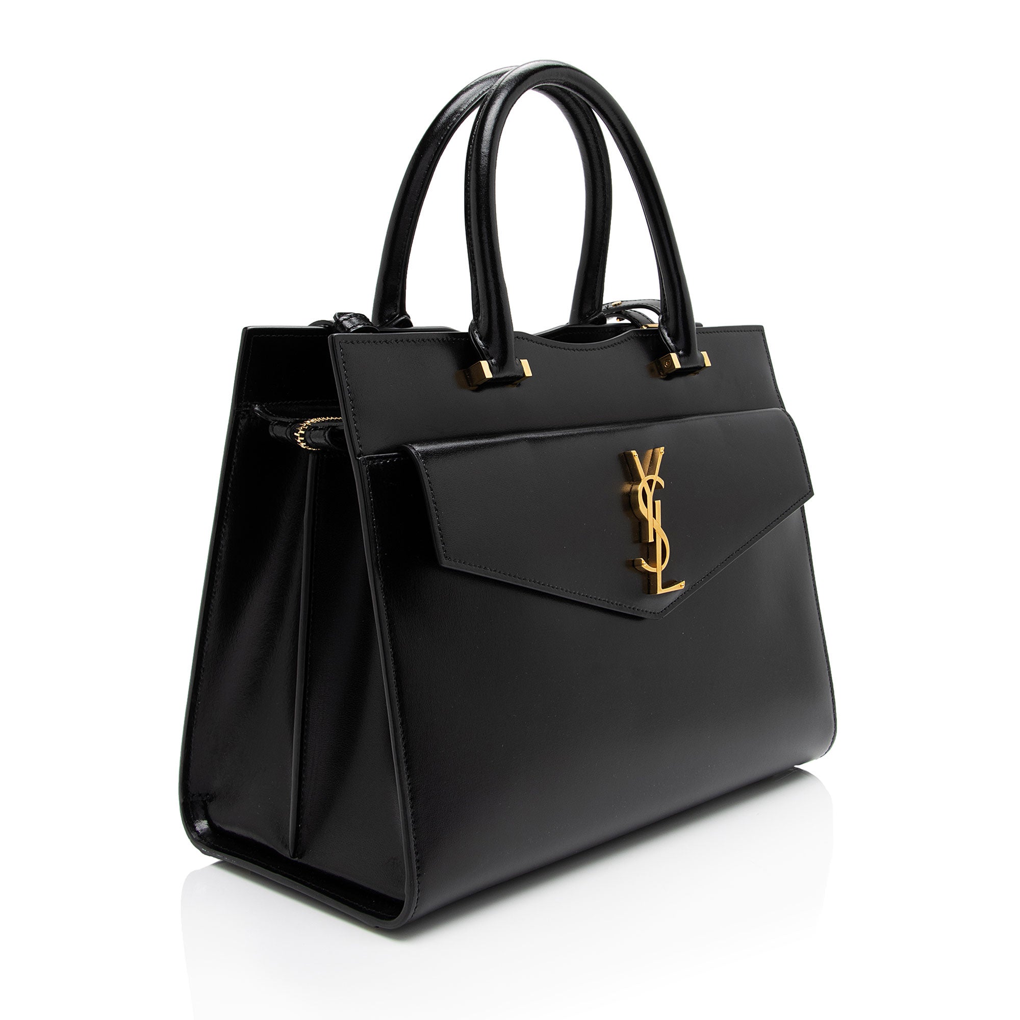 Saint Laurent Calfskin Monogram Uptown Medium Tote (SHF-Z82BDJ)