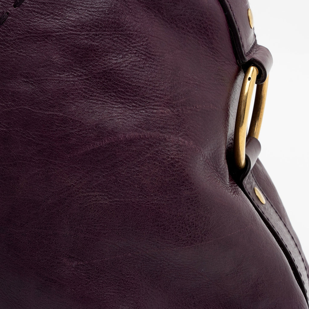 Saint Laurent Calfskin Muse Large Satchel (SHF-uHLQ3D)
