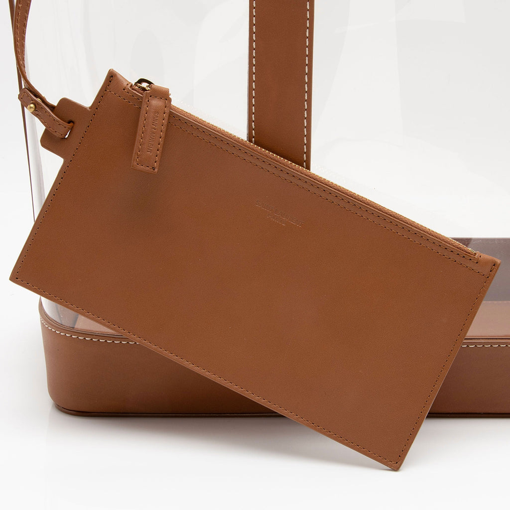 Saint Laurent Calfskin Vinyl Cabas Tote (SHF-wgVvKm)