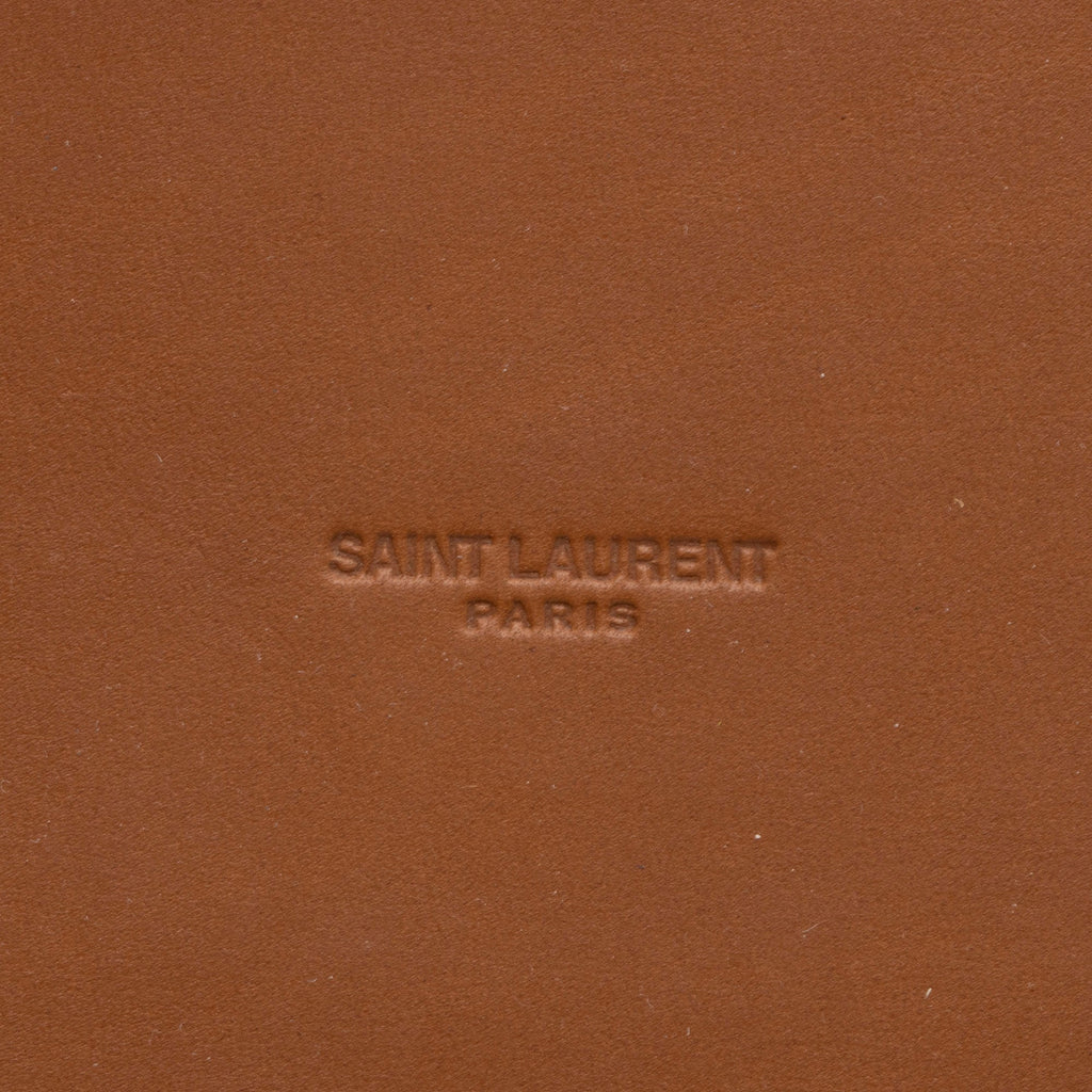 Saint Laurent Calfskin Vinyl Cabas Tote (SHF-wgVvKm)