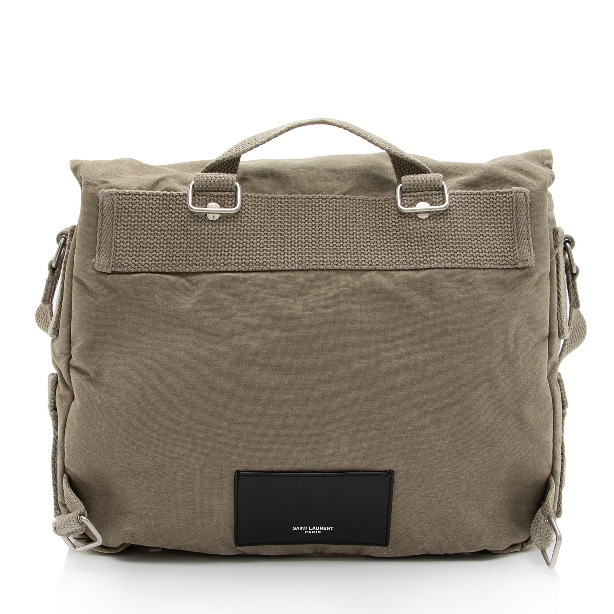 Saint Laurent Canvas Army Messenger Bag (SHF-tH8n4I)