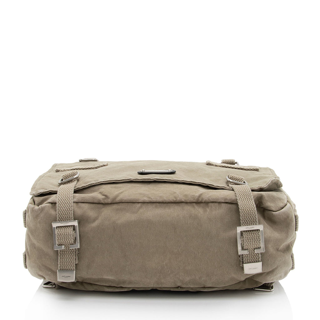 Saint Laurent Canvas Army Messenger Bag (SHF-tH8n4I)