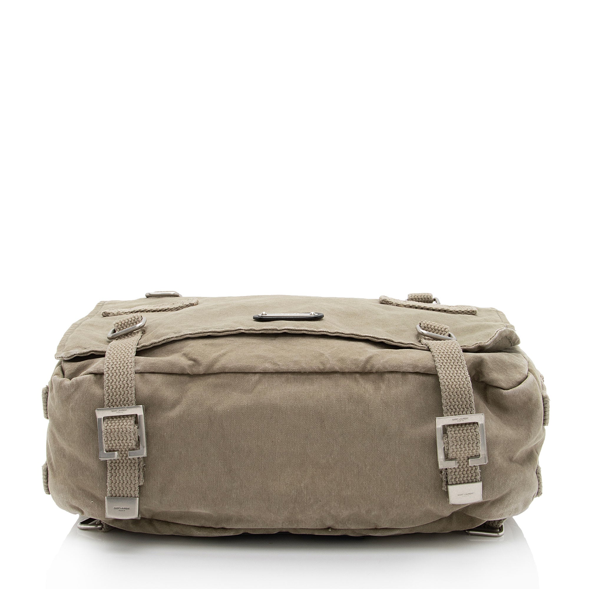 Saint Laurent Canvas Army Messenger Bag (SHF-tH8n4I)