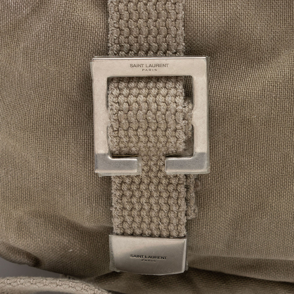 Saint Laurent Canvas Army Messenger Bag (SHF-tH8n4I)