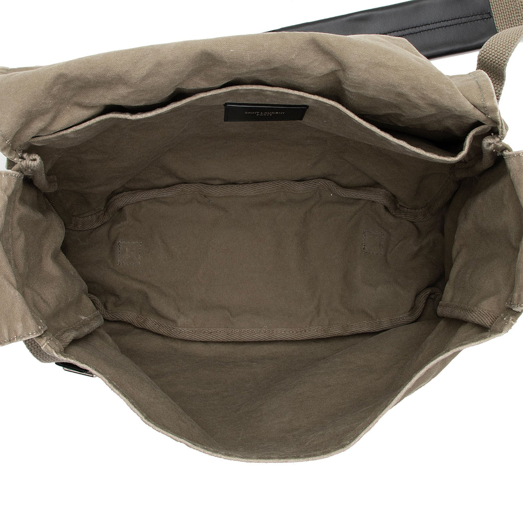 Saint Laurent Canvas Army Messenger Bag (SHF-tH8n4I)