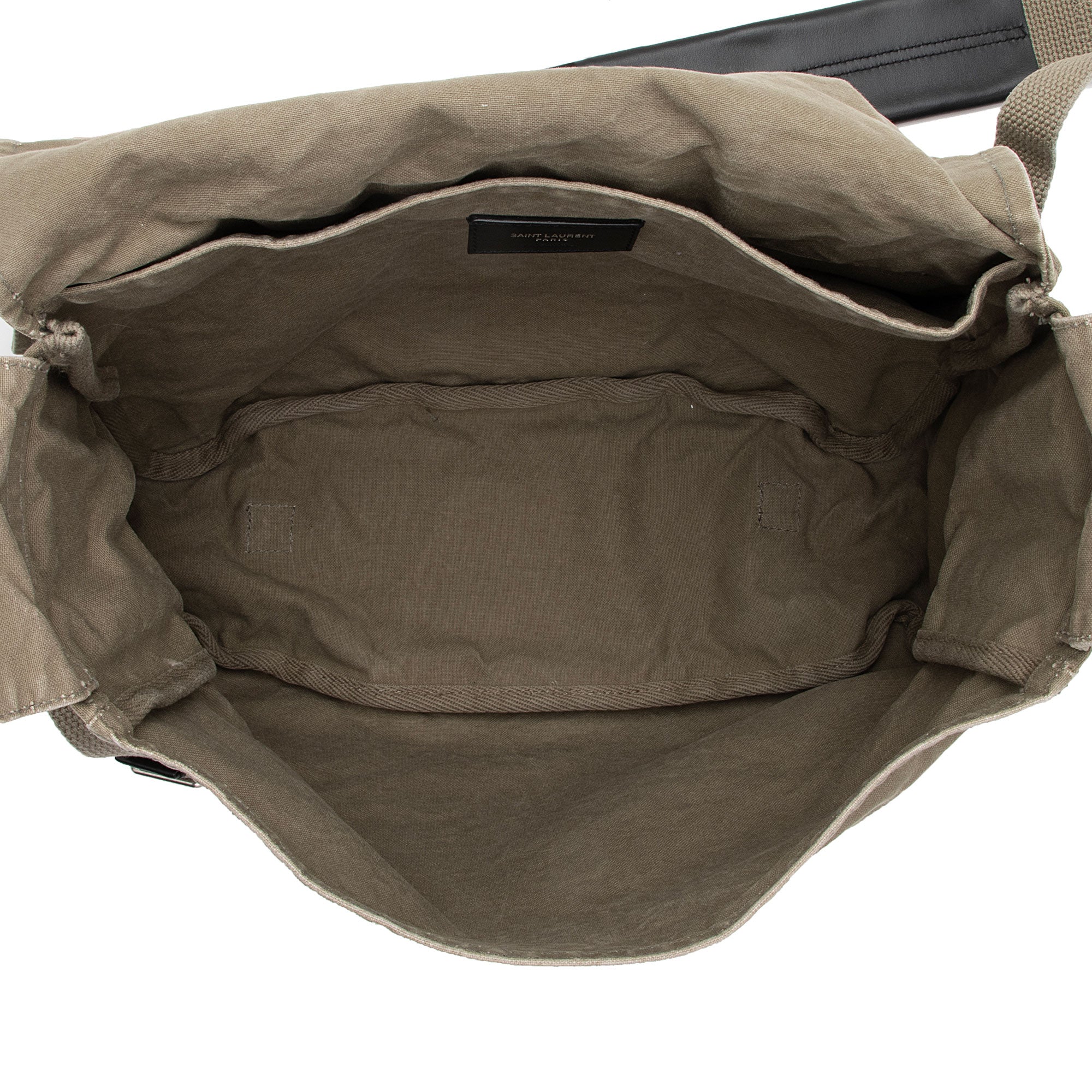 Saint Laurent Canvas Army Messenger Bag (SHF-tH8n4I)