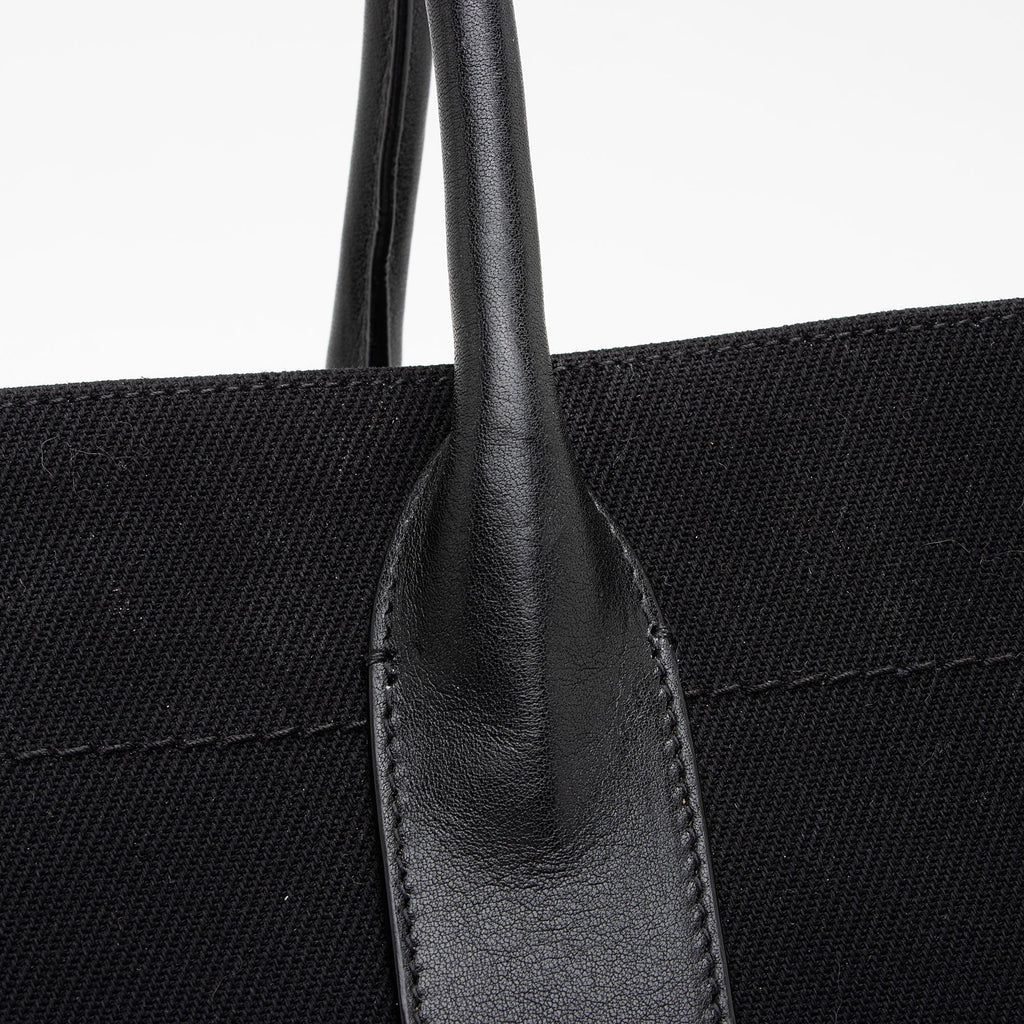 Saint Laurent Canvas Calfskin Rive Gauche Large Tote (SHF-PjHcZm)
