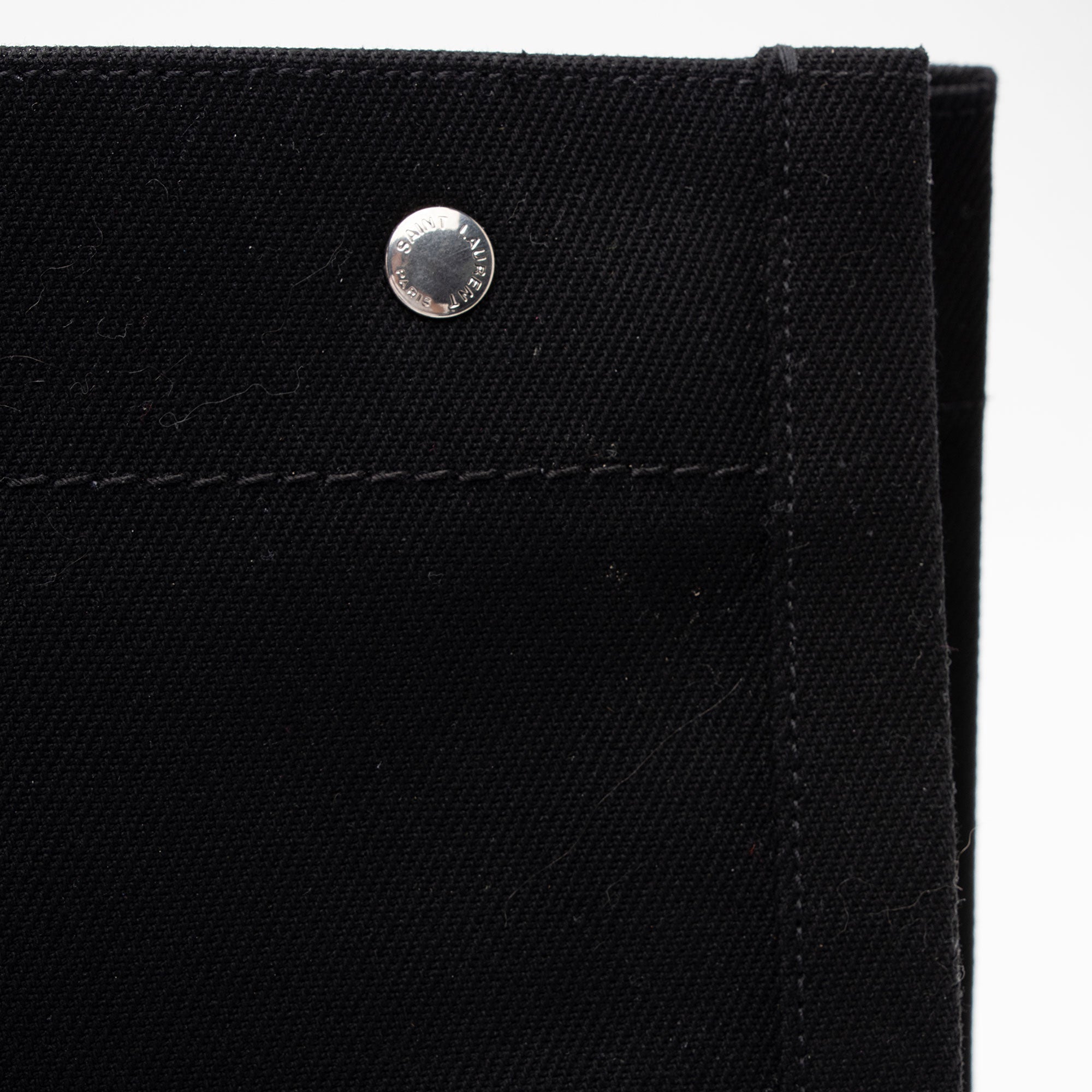 Saint Laurent Canvas Calfskin Rive Gauche Large Tote (SHF-PjHcZm)