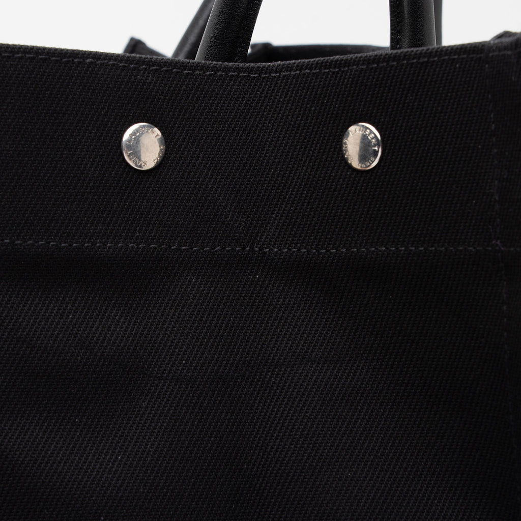 Saint Laurent Canvas Calfskin Rive Gauche Large Tote (SHF-PjHcZm)