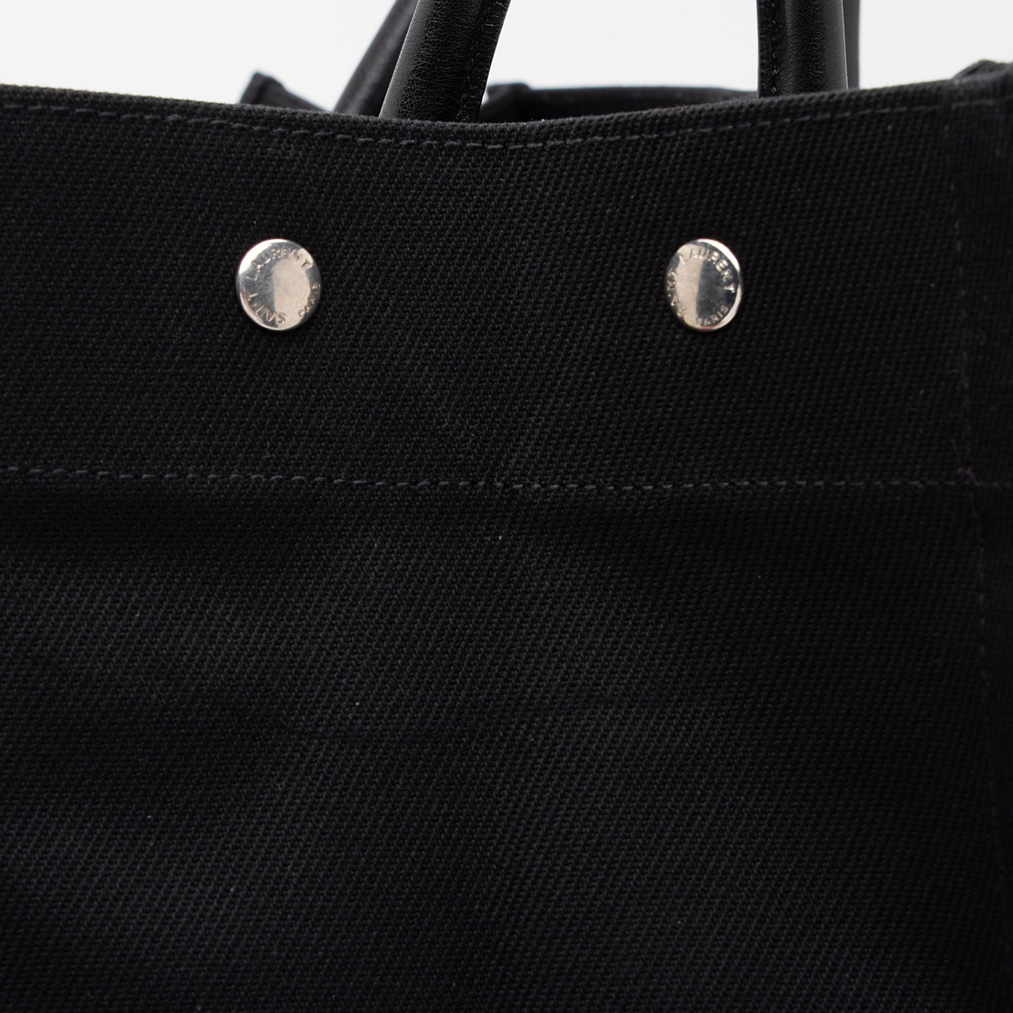 Saint Laurent Canvas Calfskin Rive Gauche Large Tote (SHF-PjHcZm)