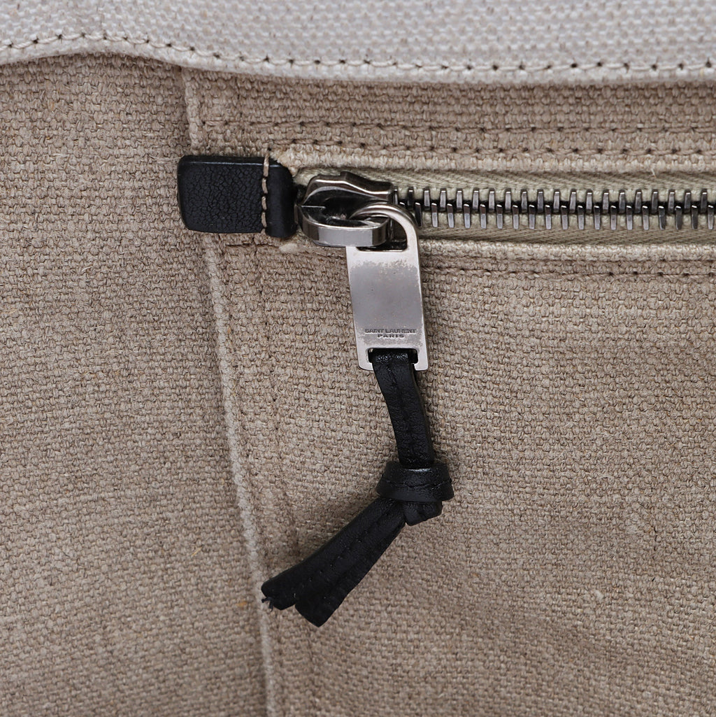 Saint Laurent Canvas Calfskin Rive Gauche Large Tote (SHF-Ti5Jyi)