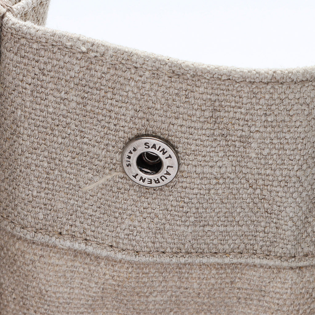 Saint Laurent Canvas Calfskin Rive Gauche Large Tote (SHF-Ti5Jyi)