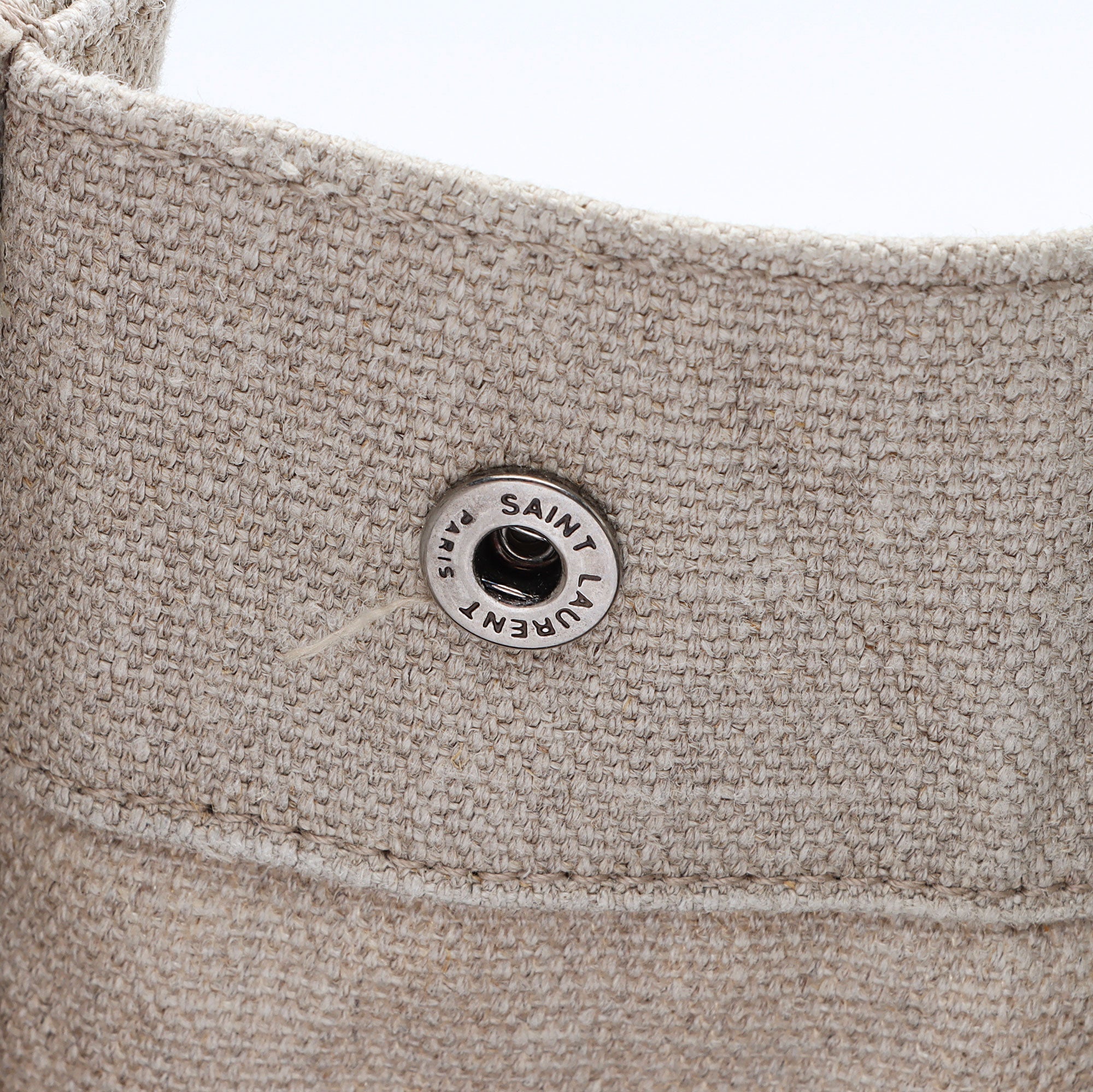Saint Laurent Canvas Calfskin Rive Gauche Large Tote (SHF-Ti5Jyi)