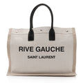Saint Laurent Canvas Calfskin Rive Gauche Large Tote (SHF-Ti5Jyi)