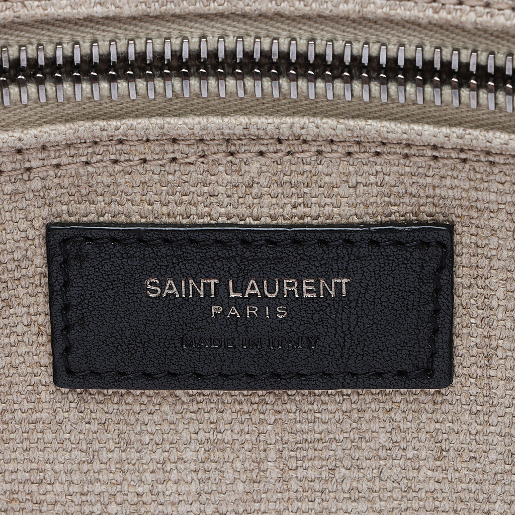 Saint Laurent Canvas Calfskin Rive Gauche Large Tote (SHF-Ti5Jyi)