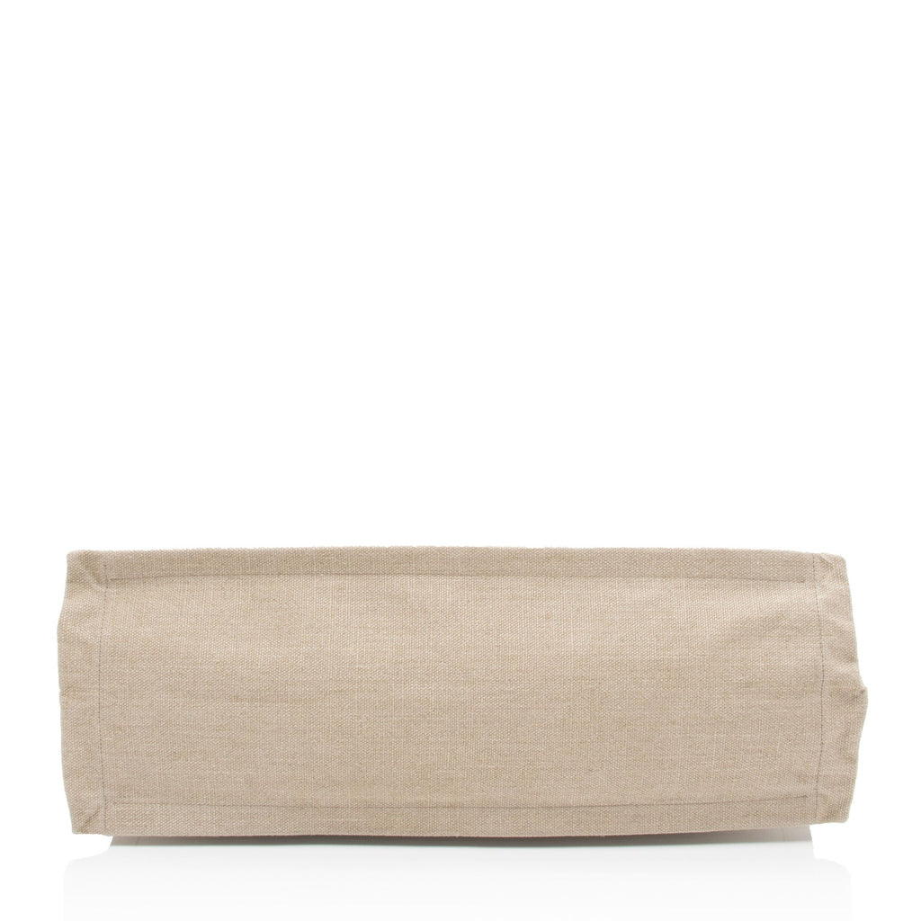 Saint Laurent Canvas Calfskin Rive Gauche Large Tote (SHF-v2S0Rd)